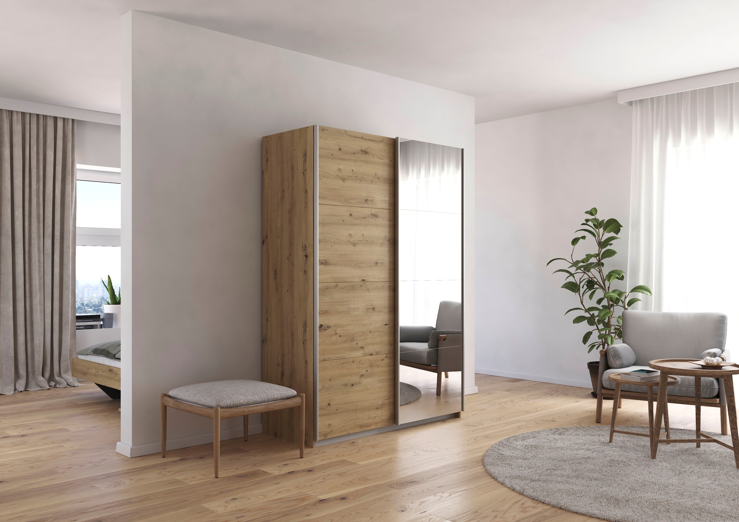 rauch Schwebetürenschrank »Subito Kleiderschrank Bestseller« Schlafzimmerschrank Schrank Garderobe mit 4 Spiegelelementen