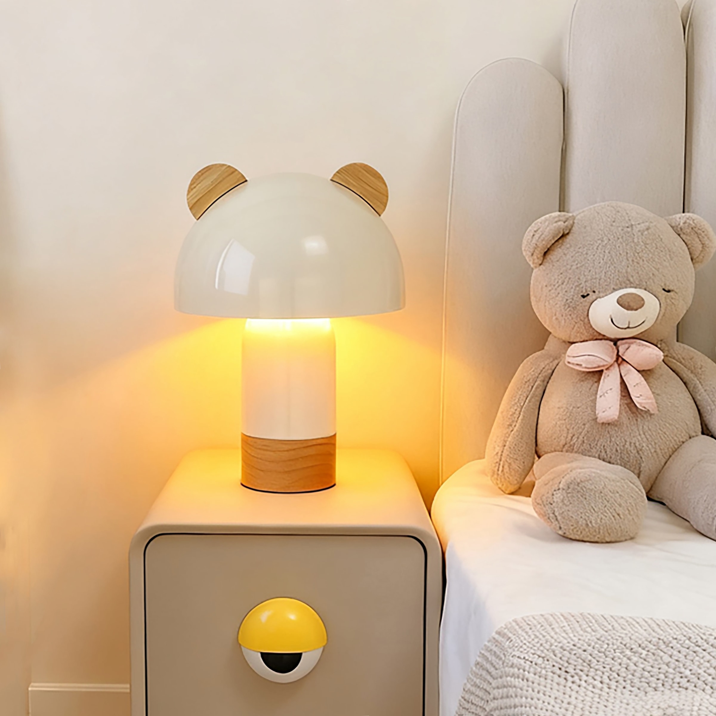 OTTO home Tischleuchte »Alinn« E14 1 Stk. ideale Kinderzimmerleuchte, Tischlampe, Leuchte mit Öhrchen, H: 27,5cm