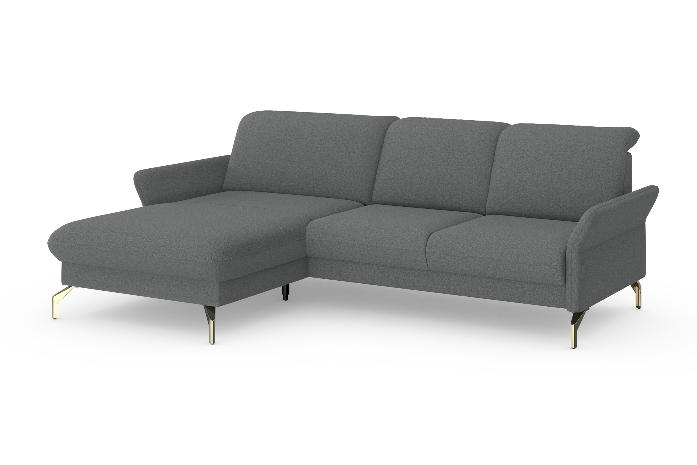 sit&more Ecksofa »Fashion L-Form«, wahlweise mit Kopfteilverstellung, Vorziehsitz, motorisch, Nickelfüße
