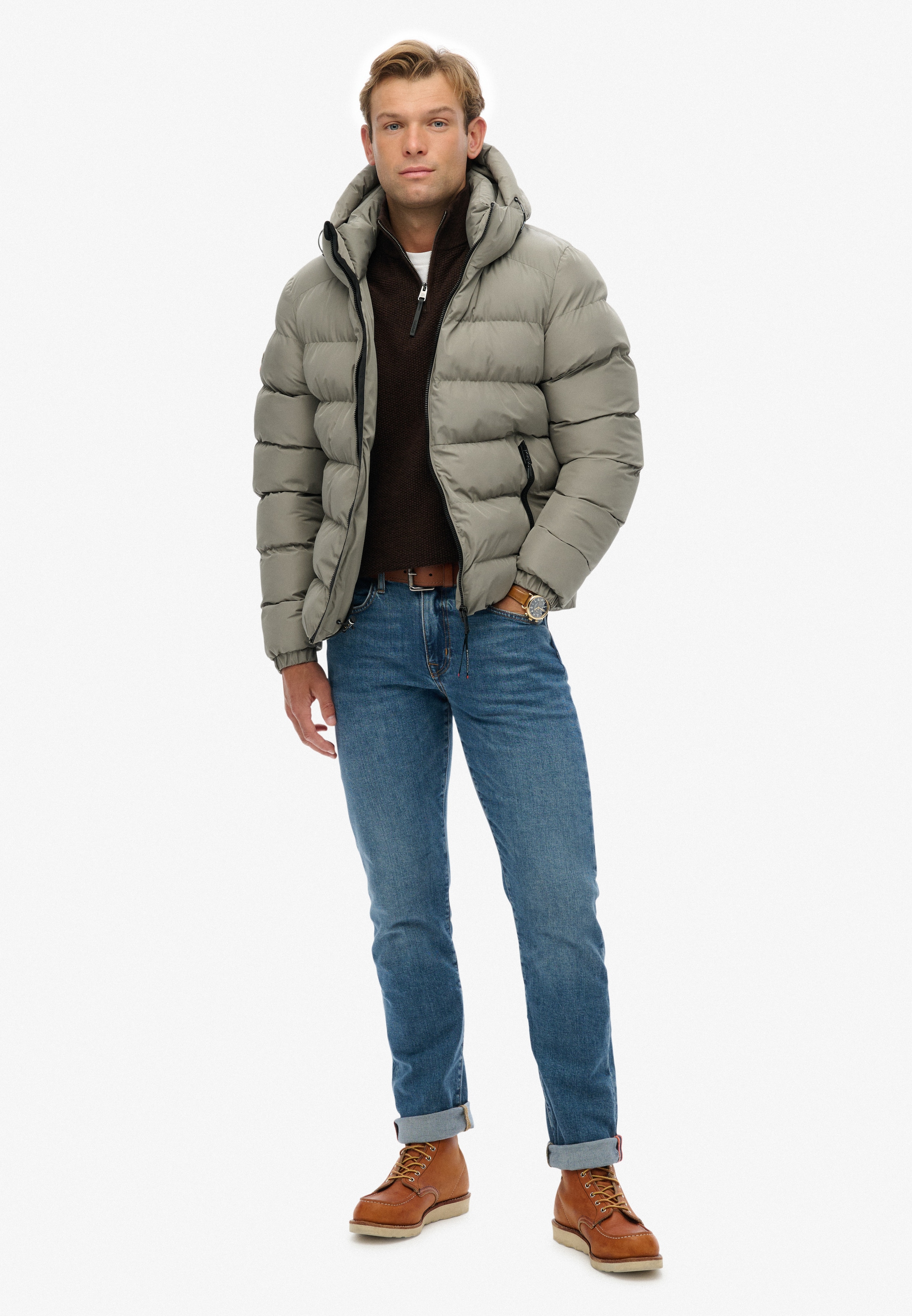 Superdry Steppjacke »HOODED SPORTS PUFFER JACKET«, mit Kapuze