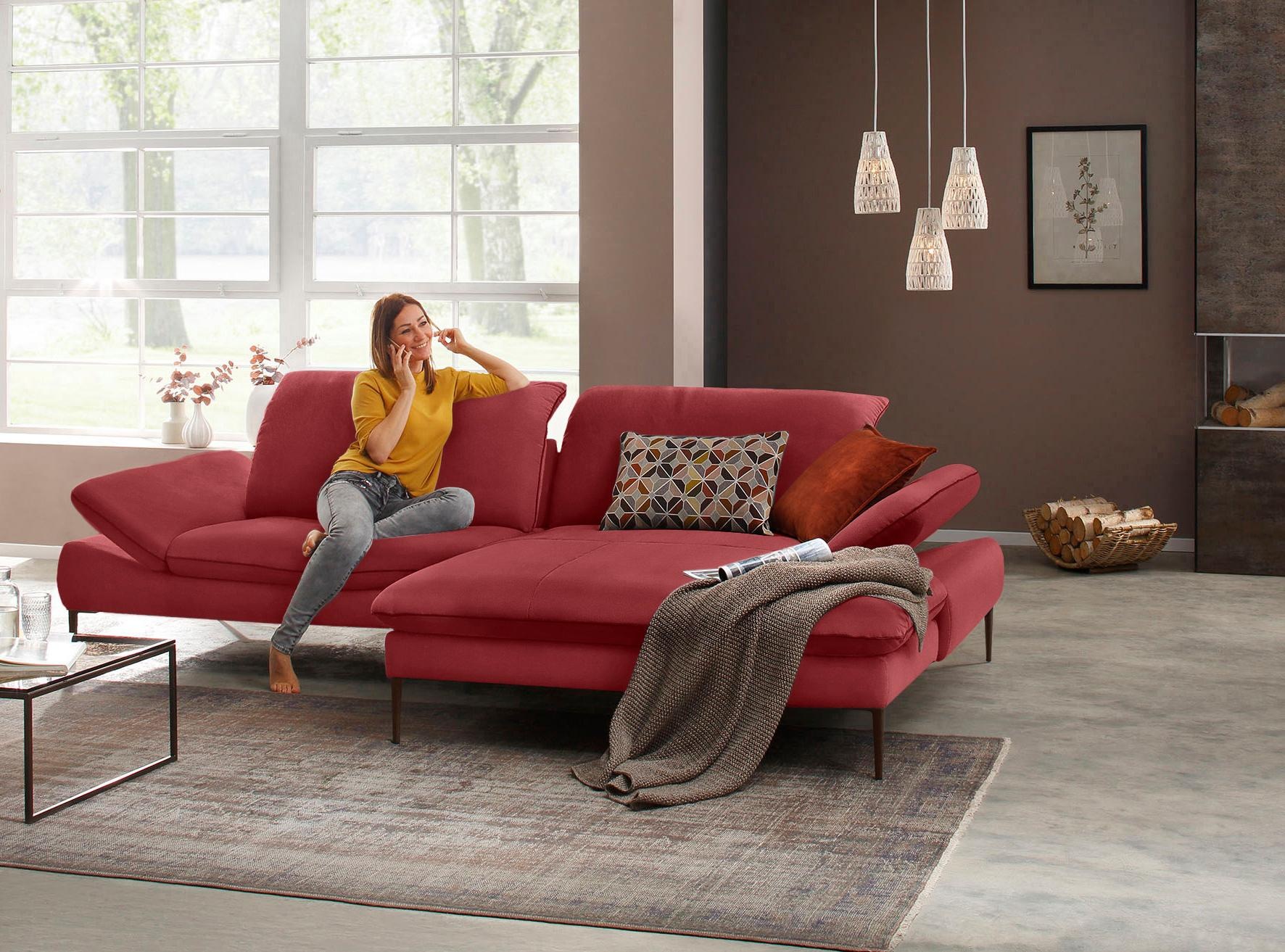 W.SCHILLIG Ecksofa »enjoy&MORE, Designsofa, elegant und bequem, L-Form«, Sitztiefenverstellung, Füße bronze pulverbeschichtet, Breite 294 cm