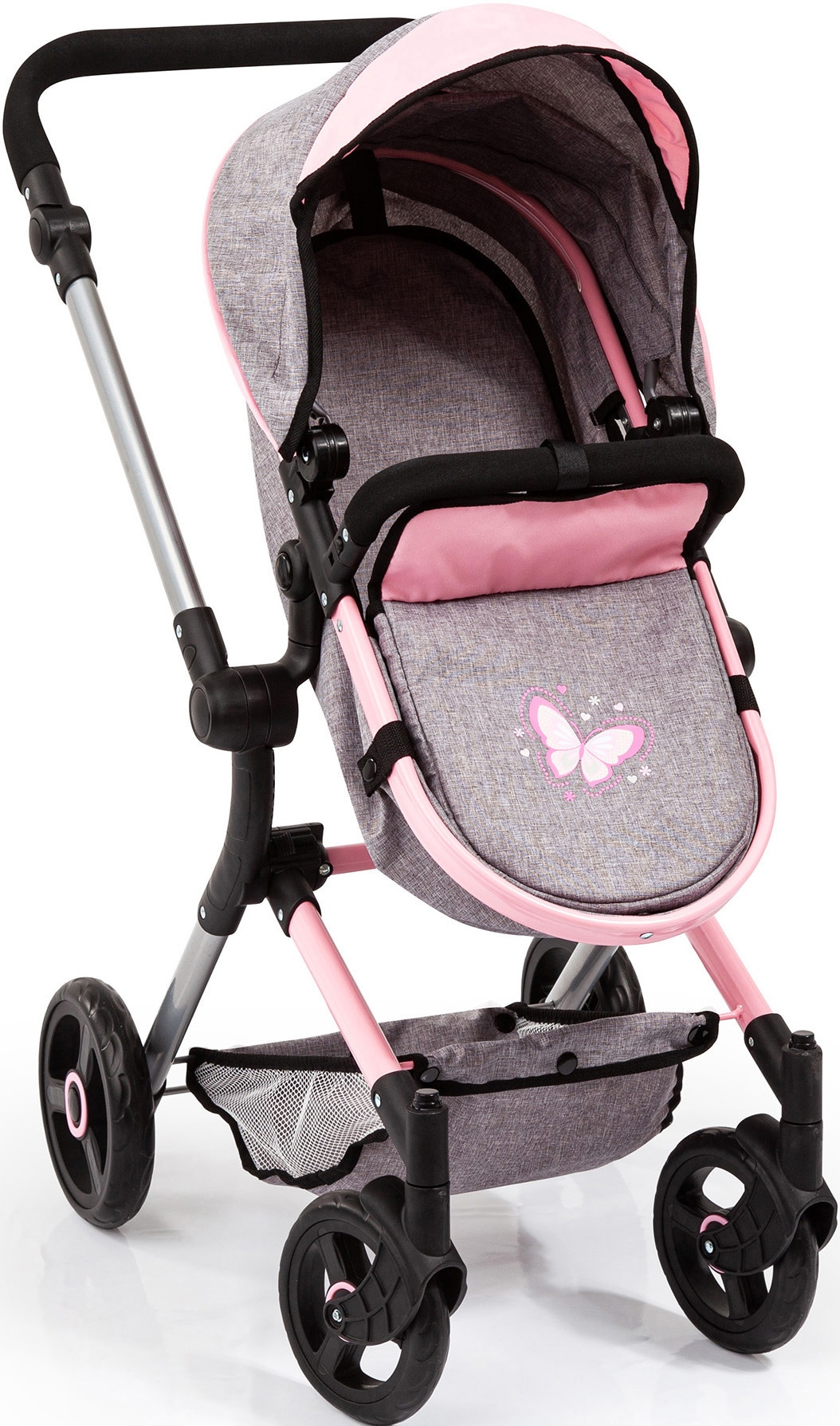 Bayer Kombi-Puppenwagen »Vario, grau«, mit Wickeltasche
