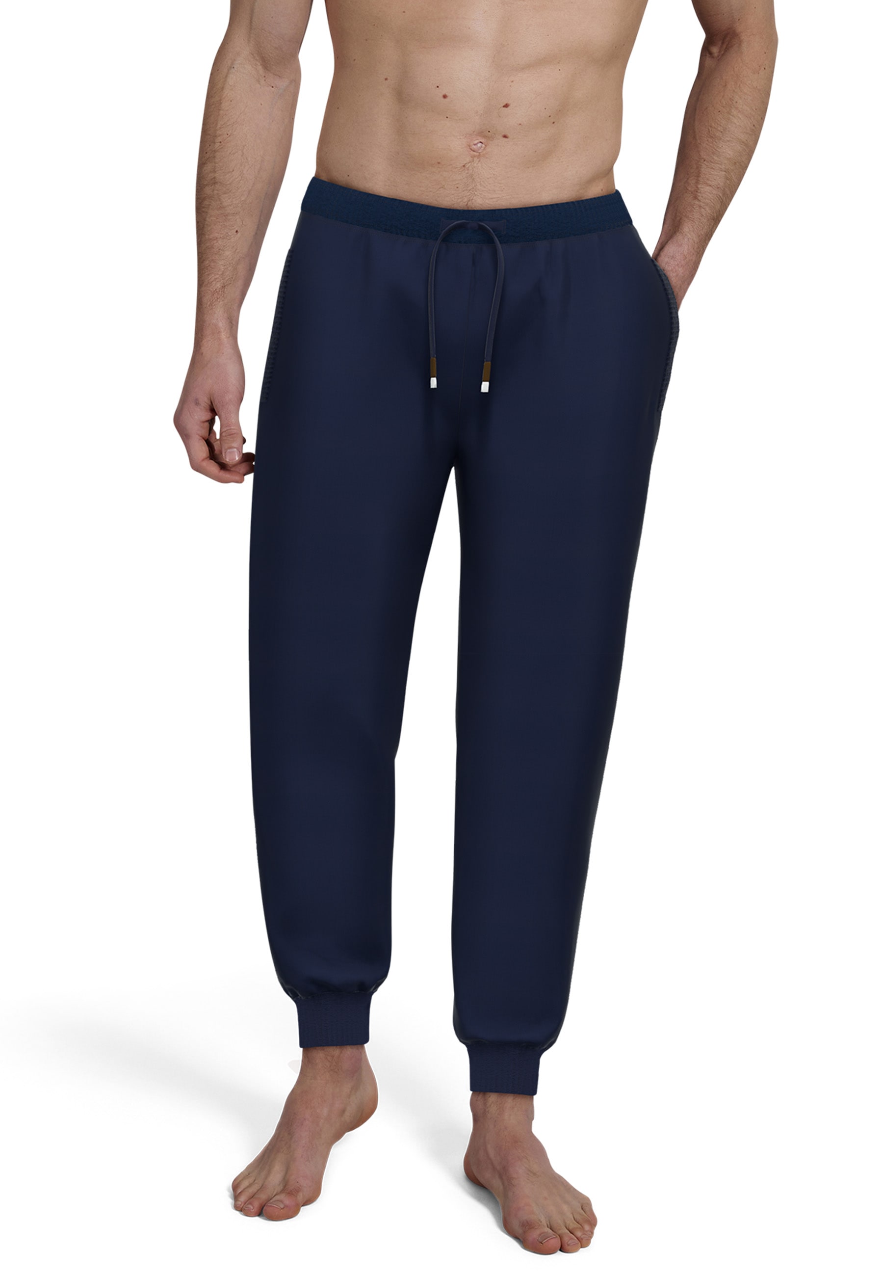 bugatti Pyjamahose »Bologna«, mit Seitentaschen, niedriger Bund, bequem, elastisch, Materialmix