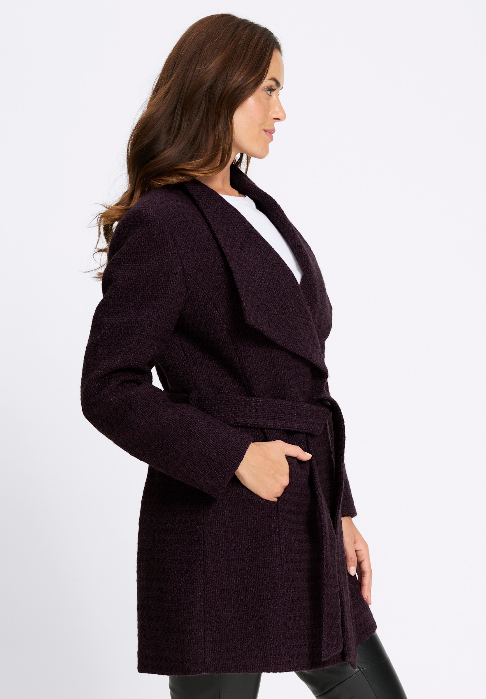 heine Langjacke »Jacke Boucléjacke mit wärmender Wolle« ohne Kapuze