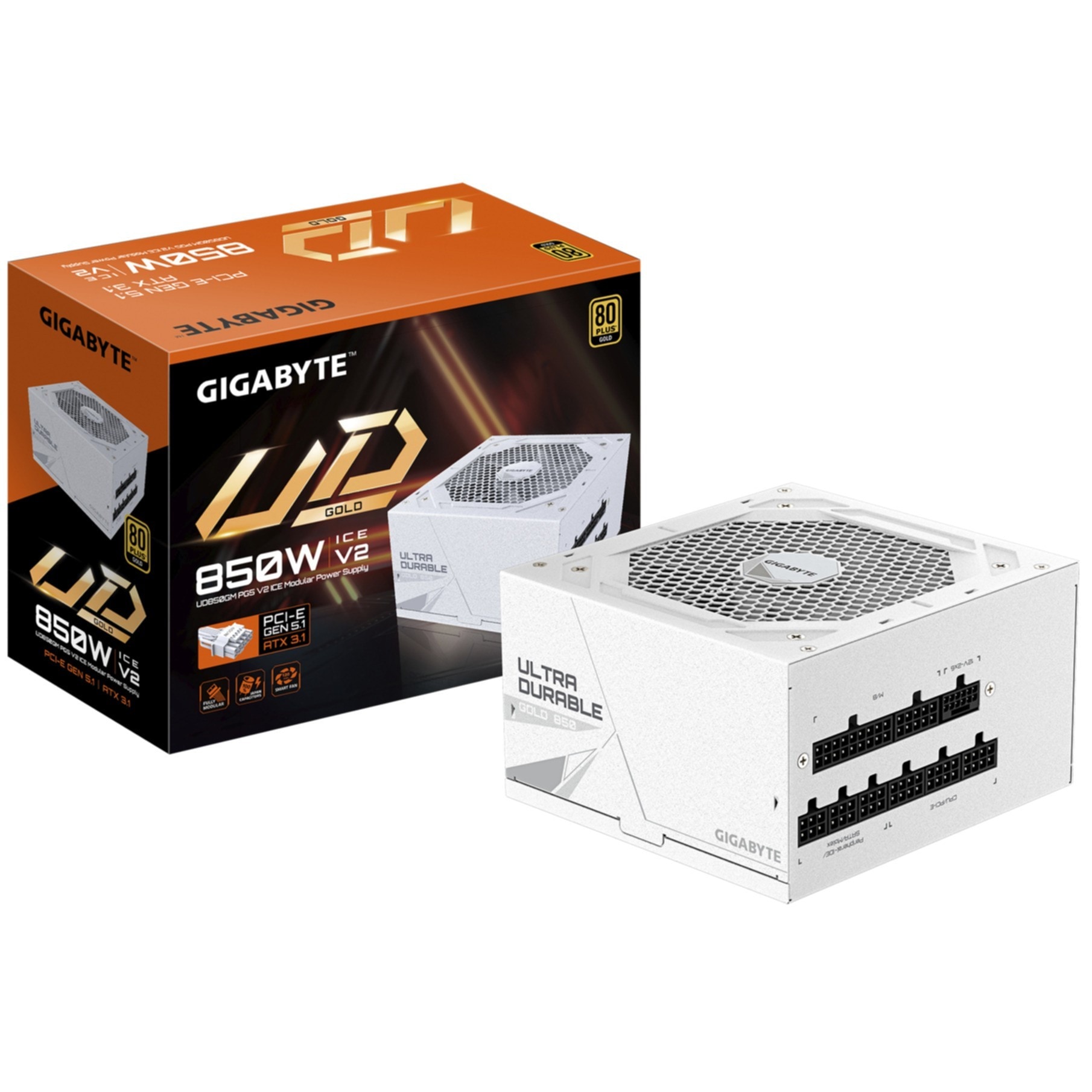 Gigabyte Netzteil »UD850GM PG5 V2 ICE Netzteil – PCIe Gen 5.1, 80 PLUS Gold, Vollmodulare«