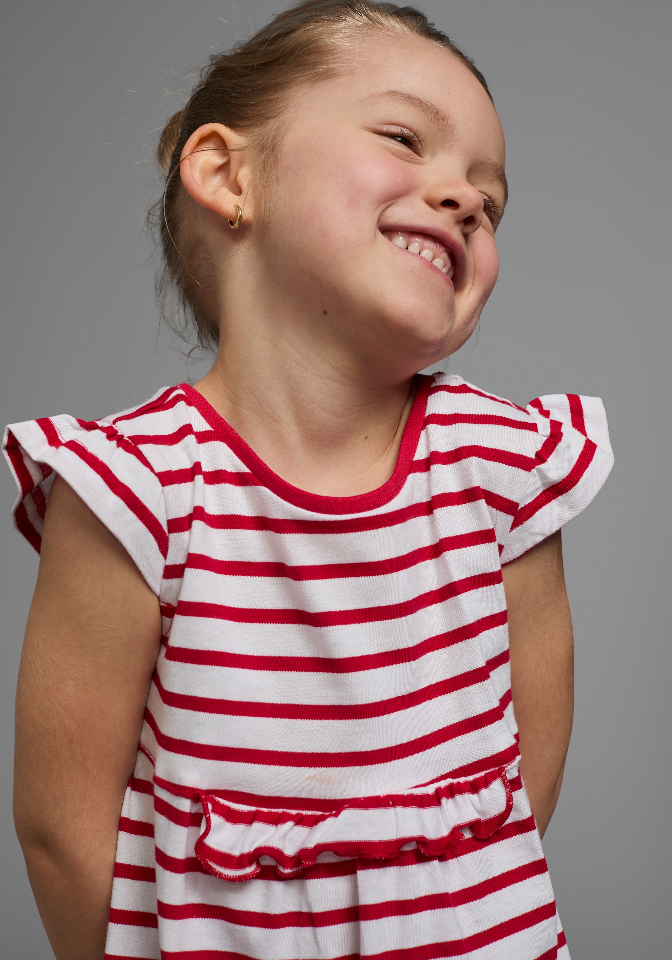KIDSWORLD Jerseykleid »für kleine Mädchen«, (Packung, 2 tlg.), festliche Anlässe, kniefrei, modischer Stil, aus reiner Baumwolle