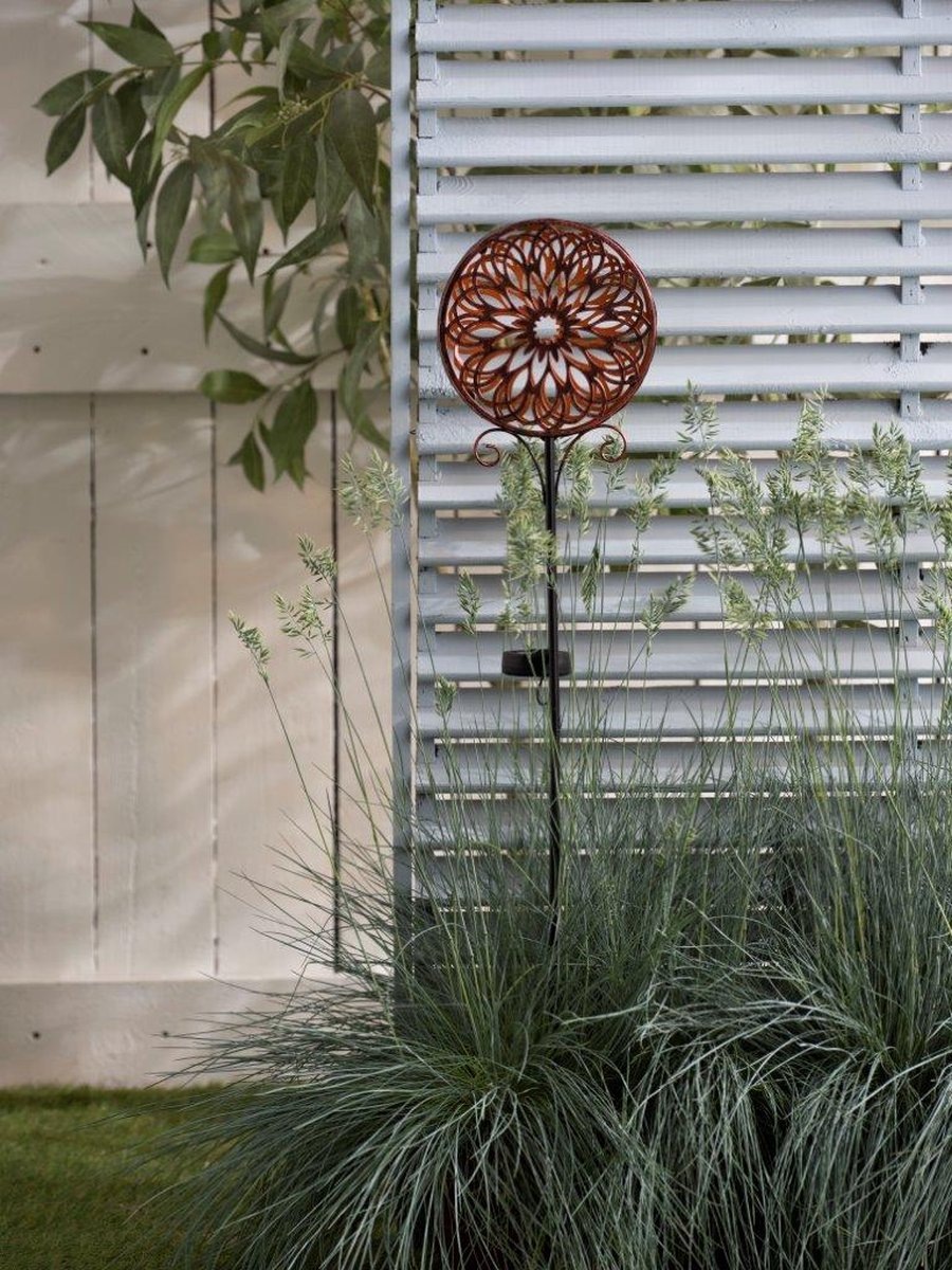 LUXFORM Gartenleuchte »Solar-Erdspieß-Gartenlampe - Mandala - 2 Stück«, Leuchtmittel LED-Modul | LED fest integriert, Dekoratives Gartenornament
