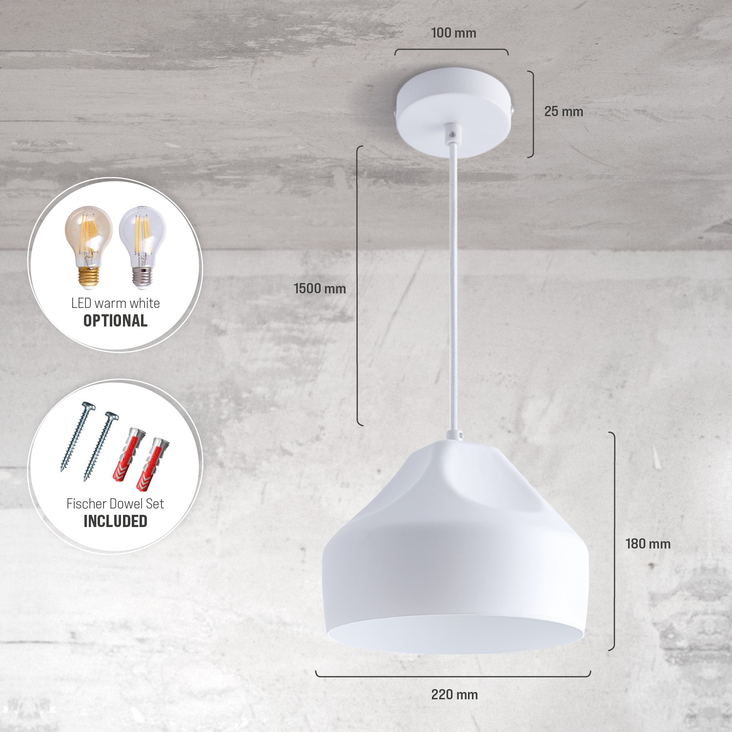 Paco Home Pendelleuchte »HURLEY U« E27 Hängelampe Esszimmer Küchenlampe Hängend Esstischlampe Innen Gold