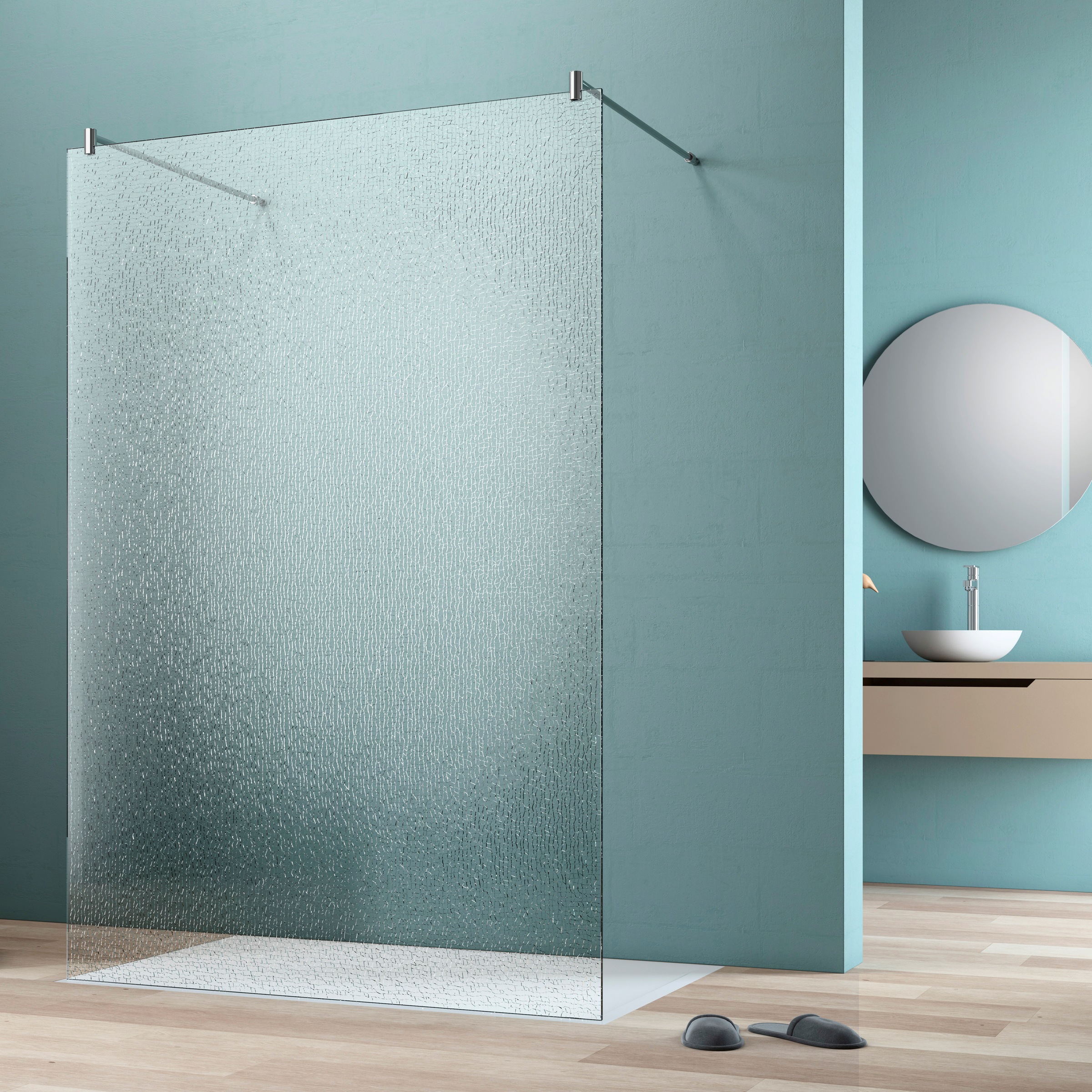 maw Walk-in-Dusche »flex A-W002C«, BxH: 90 x 200 cm, Crash-Glas klar
