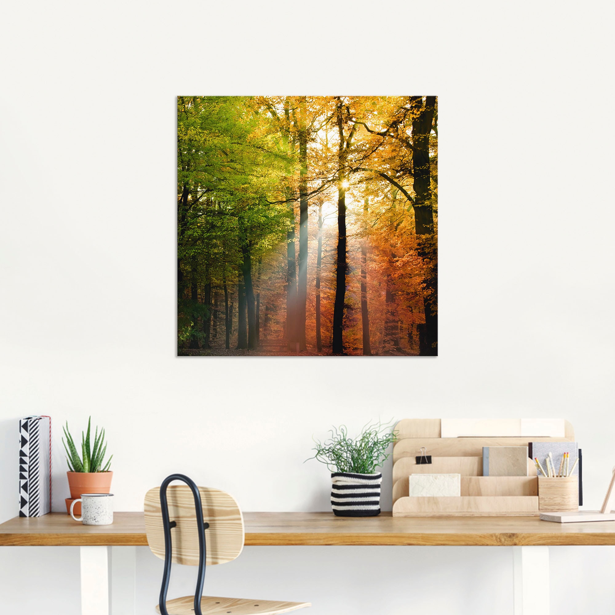Artland Wandbild »Schöner Herbsttag 2«, Wald, (1 St.), als Alubild, Outdoorbild, Leinwandbild, Poster in verschied. Größen