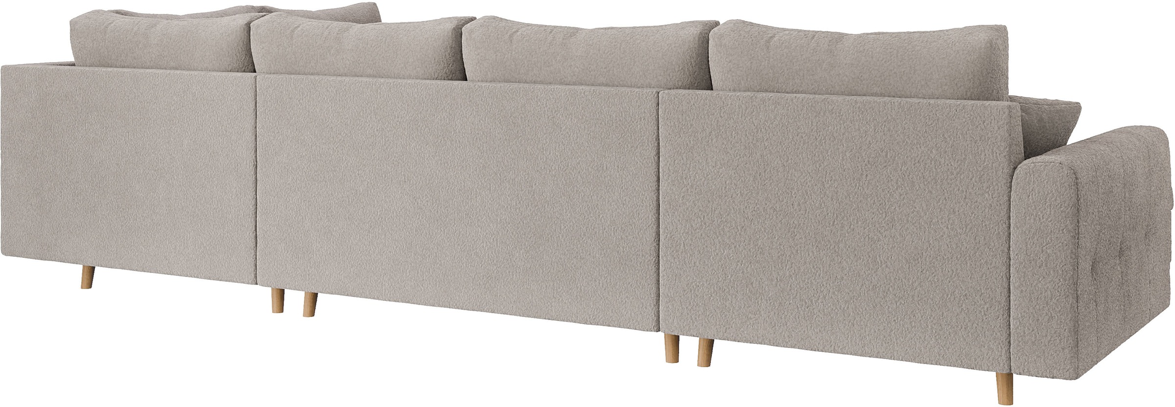 Home affaire Wohnlandschaft »CHARRE U-Form mit Ottomane, Maße B/T/H: 310/161/81 cm«, feine Steppung, lose Rücken- und Zierkissen, auch in Cord und Bouclé