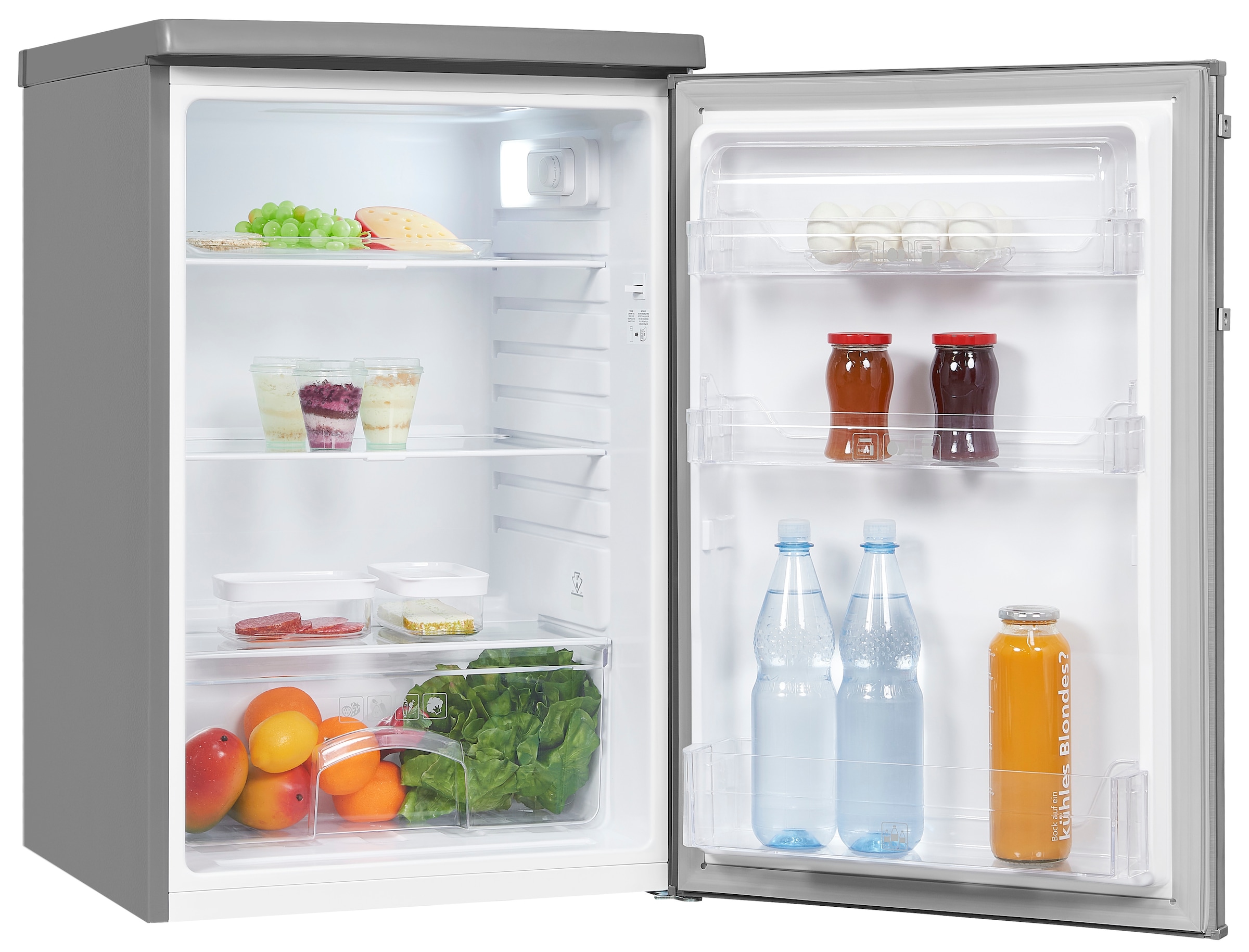 exquisit Kühlschrank »KS16-V-H-040E inoxlook«, 127 L Volumen