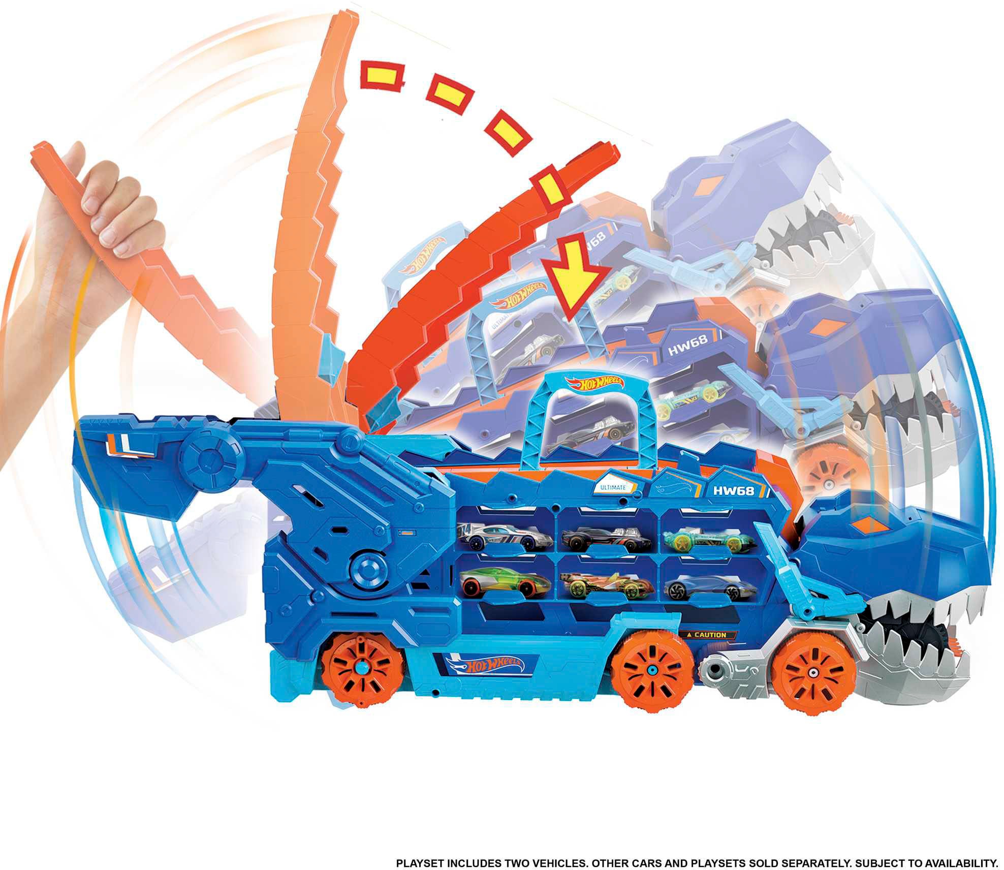 Hot Wheels Spielzeug-Transporter »Ultimative Transporter«, mit Rennstrecke; mit Licht und Sound