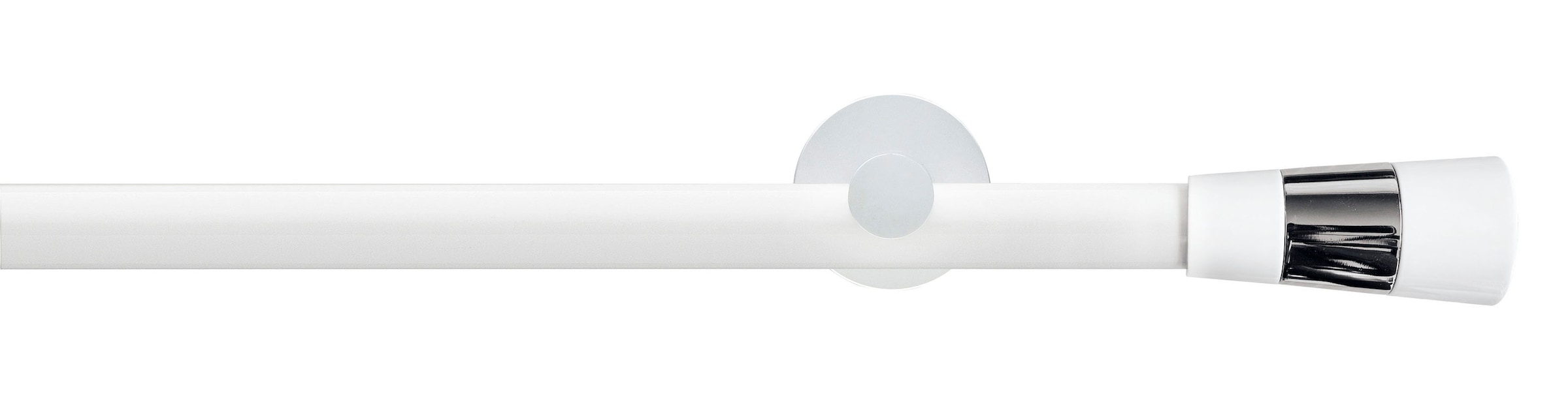 GARESA Gardinenstange »WHITE« Ø 20 mm 1 läufig-läufig Wunschmaßlänge Vorhanggarnitur, Innenlauf, verlängerbar, Wandmont., Endknopf 2-färbig