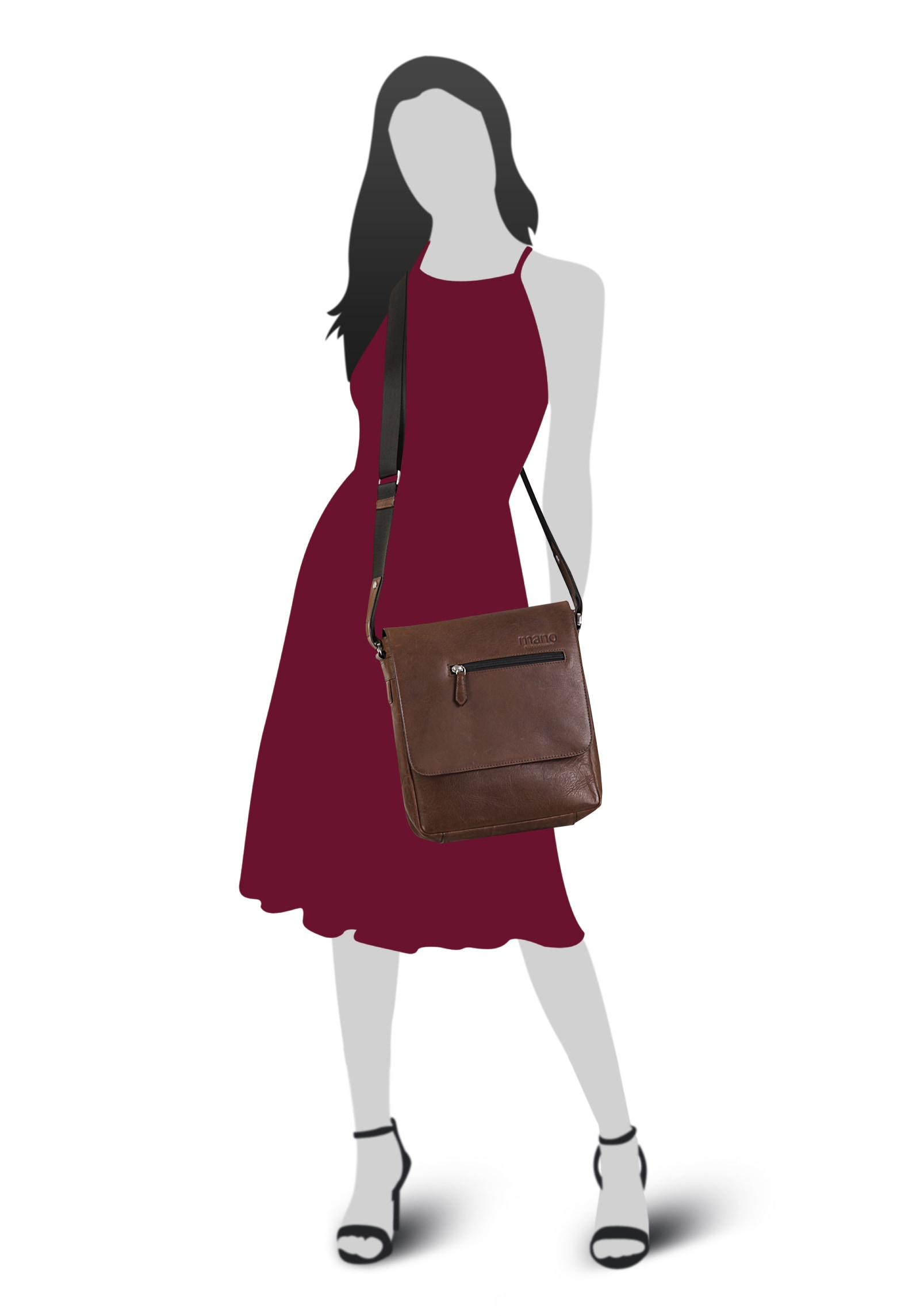 MANO Umhängetasche echt Leder
