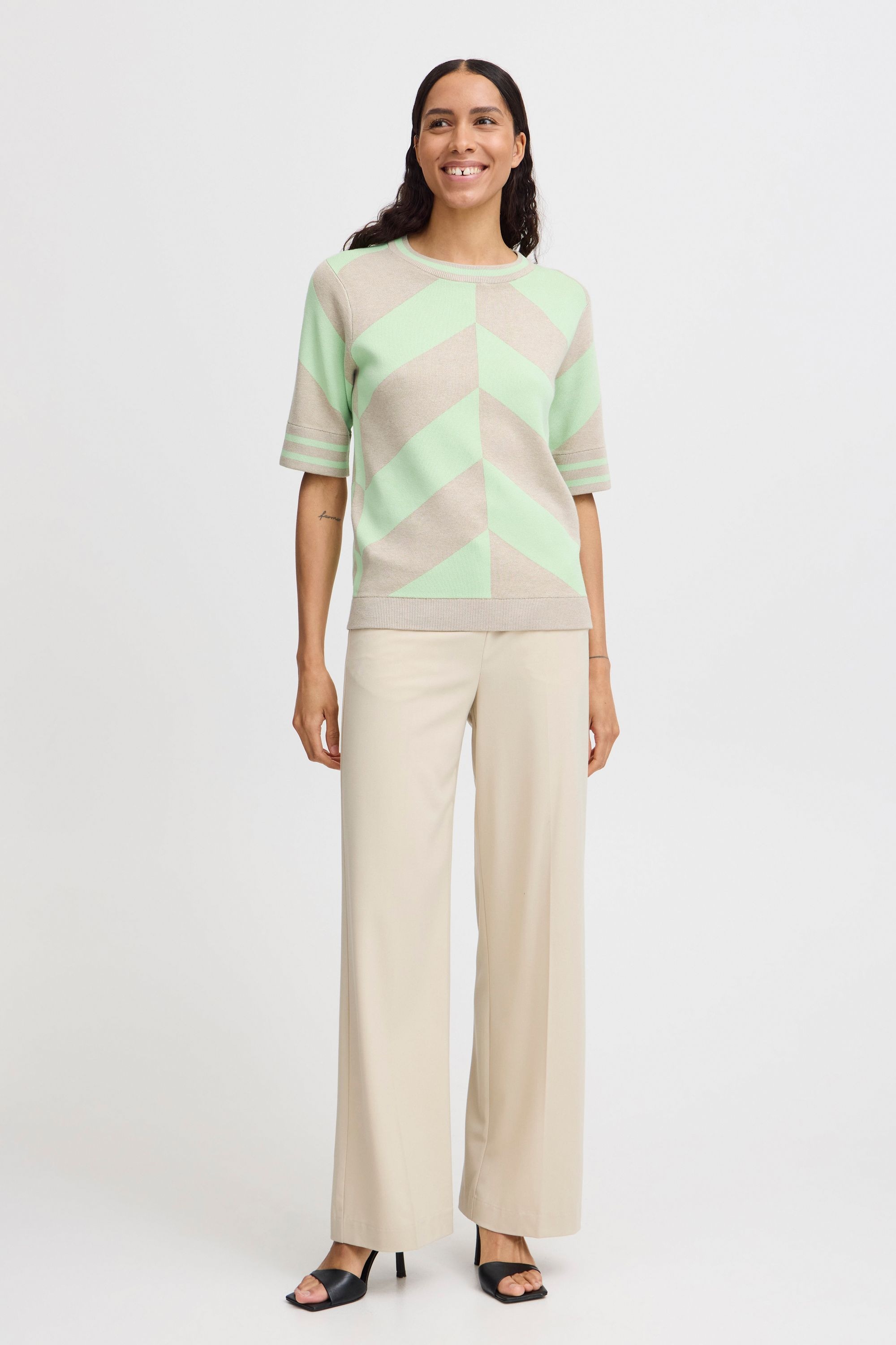 b.young Strickfleece-Pullover »Strickpullover BYMMMORLA SS GEOMETRIC«