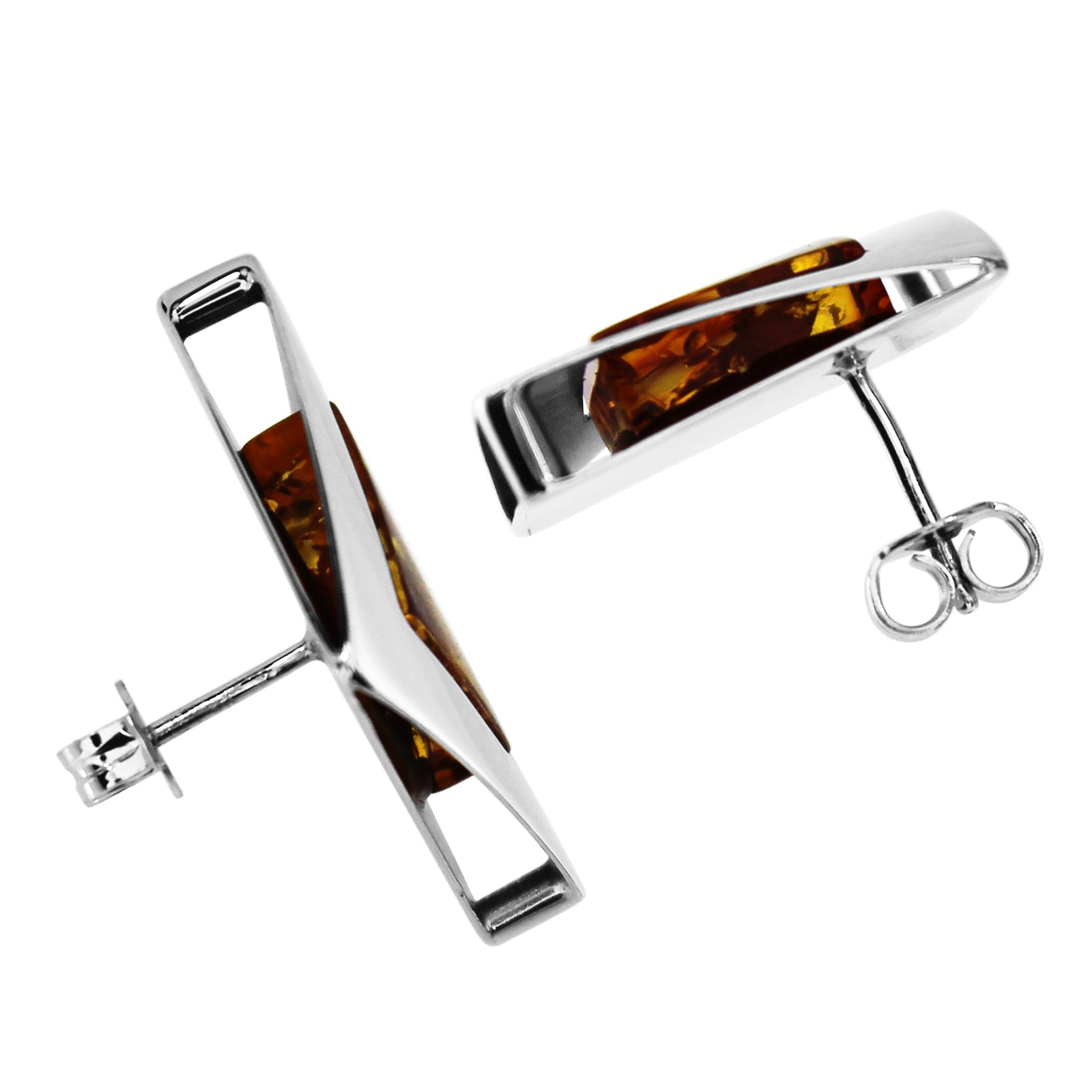 OSTSEE-SCHMUCK Paar Ohrstecker »- Alvina 20 x 20 mm - Silber 925/000 - Bernstein«