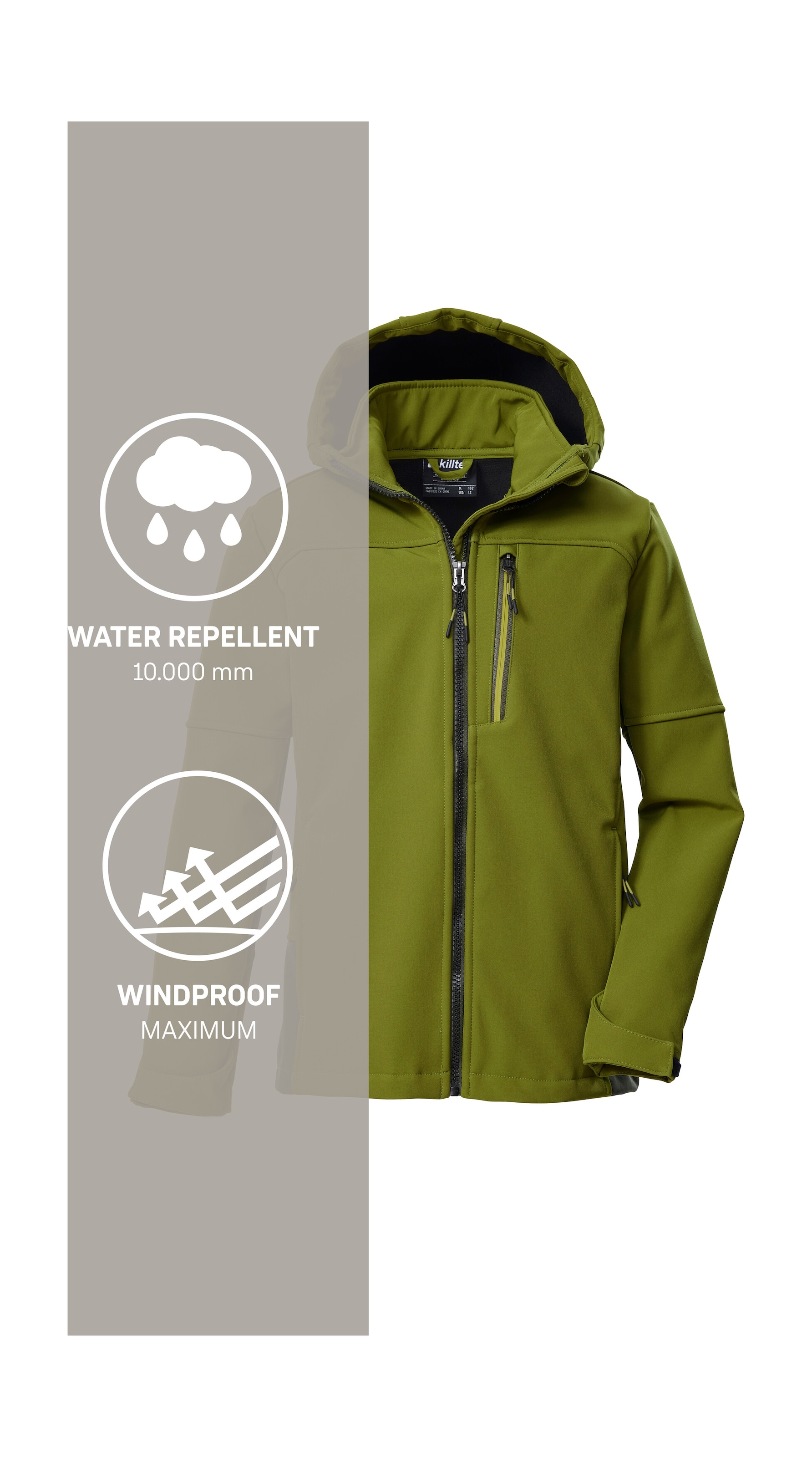 Killtec Softshelljacke »KOW 226 BYS SFTSHLL JCKT«, Wind- und wasserabweisende Kinder-Softshelljacke, Fleece, Reflektoren