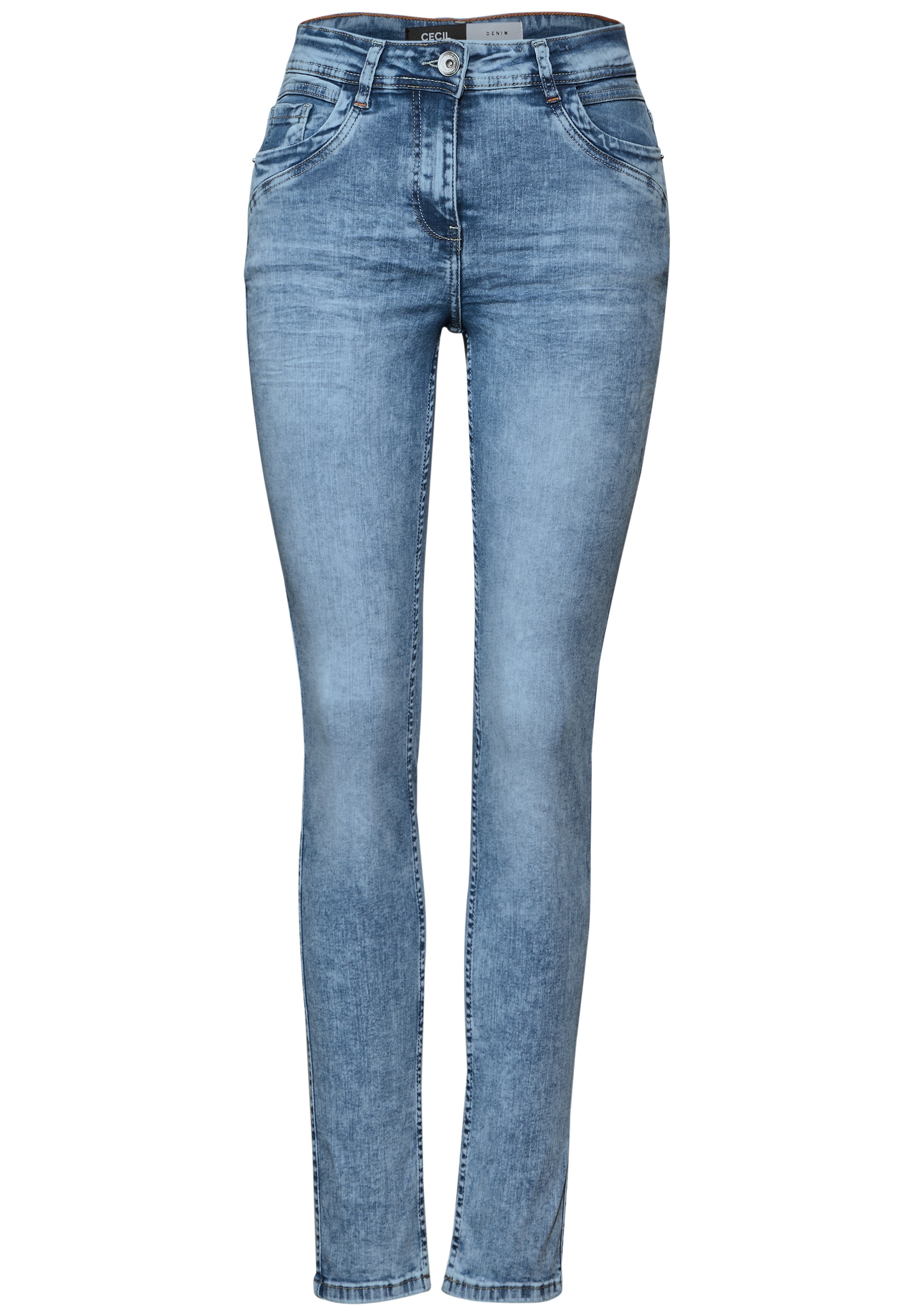 Cecil Slim-fit-Jeans »Style Vicky«, in hellblauer Denim Waschung