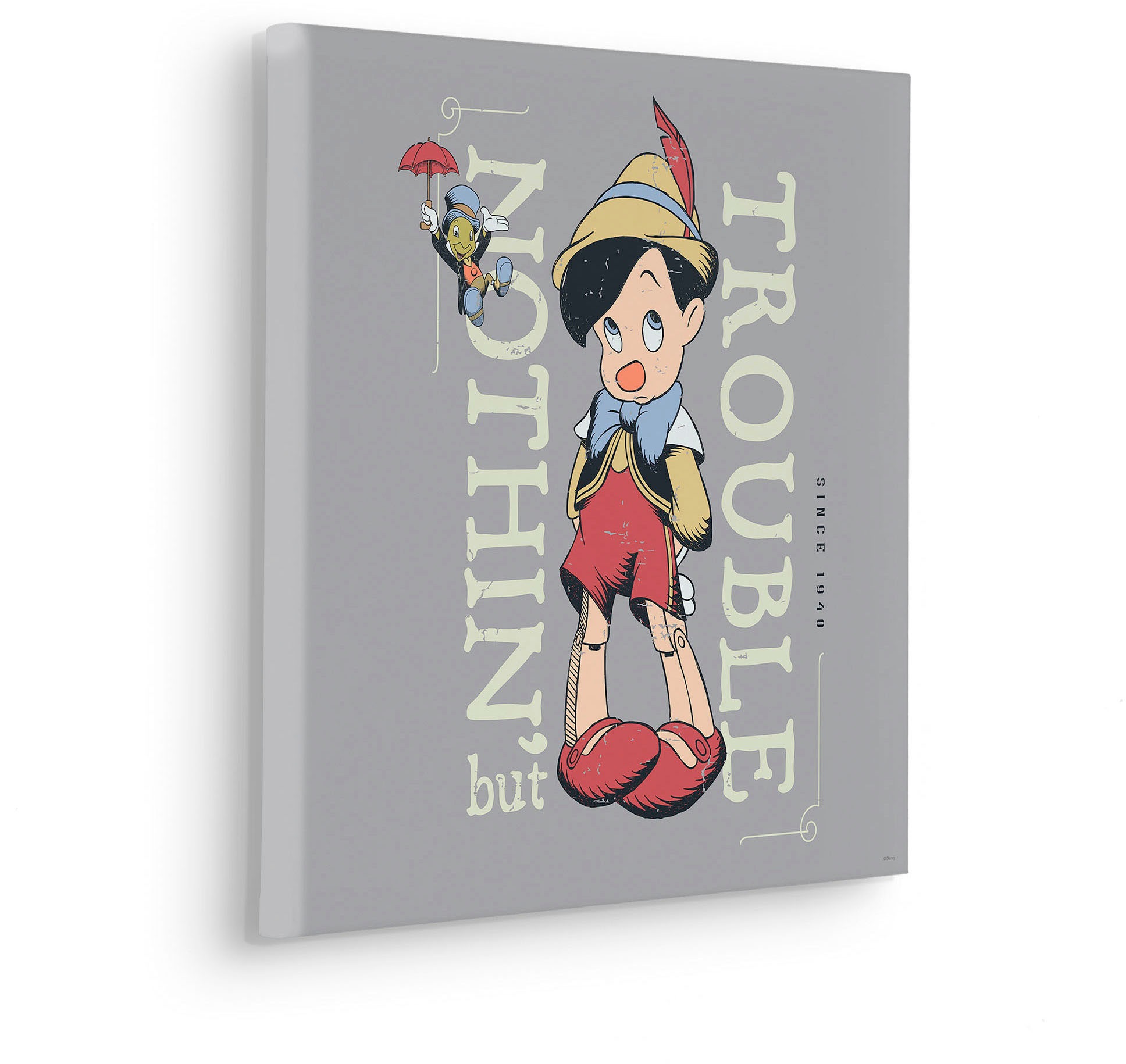 Komar Leinwandbild »Hey Pinocchio - Größe 40 x 40 cm«, Disney, (1 St., 40 x 40 cm (Breite x Höhe), Keilrahmenbild mit Echtholzrahmen, Kinderzimmer
