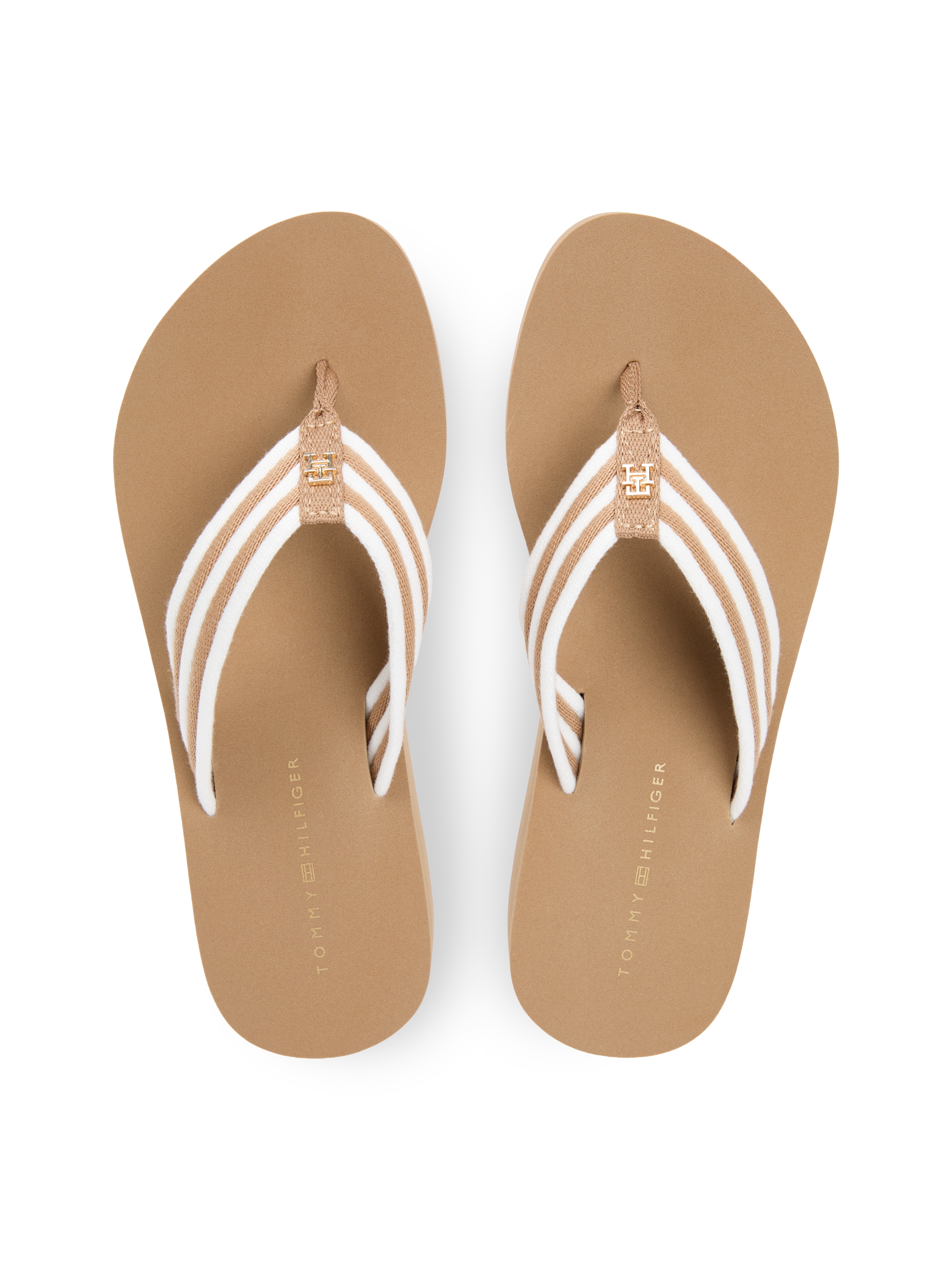 Tommy Hilfiger Zehentrenner »TH STRIPE SUMMER SANDAL«  Sommerschuh, Dianette, Plateauschuh mit gestreifter Bandage