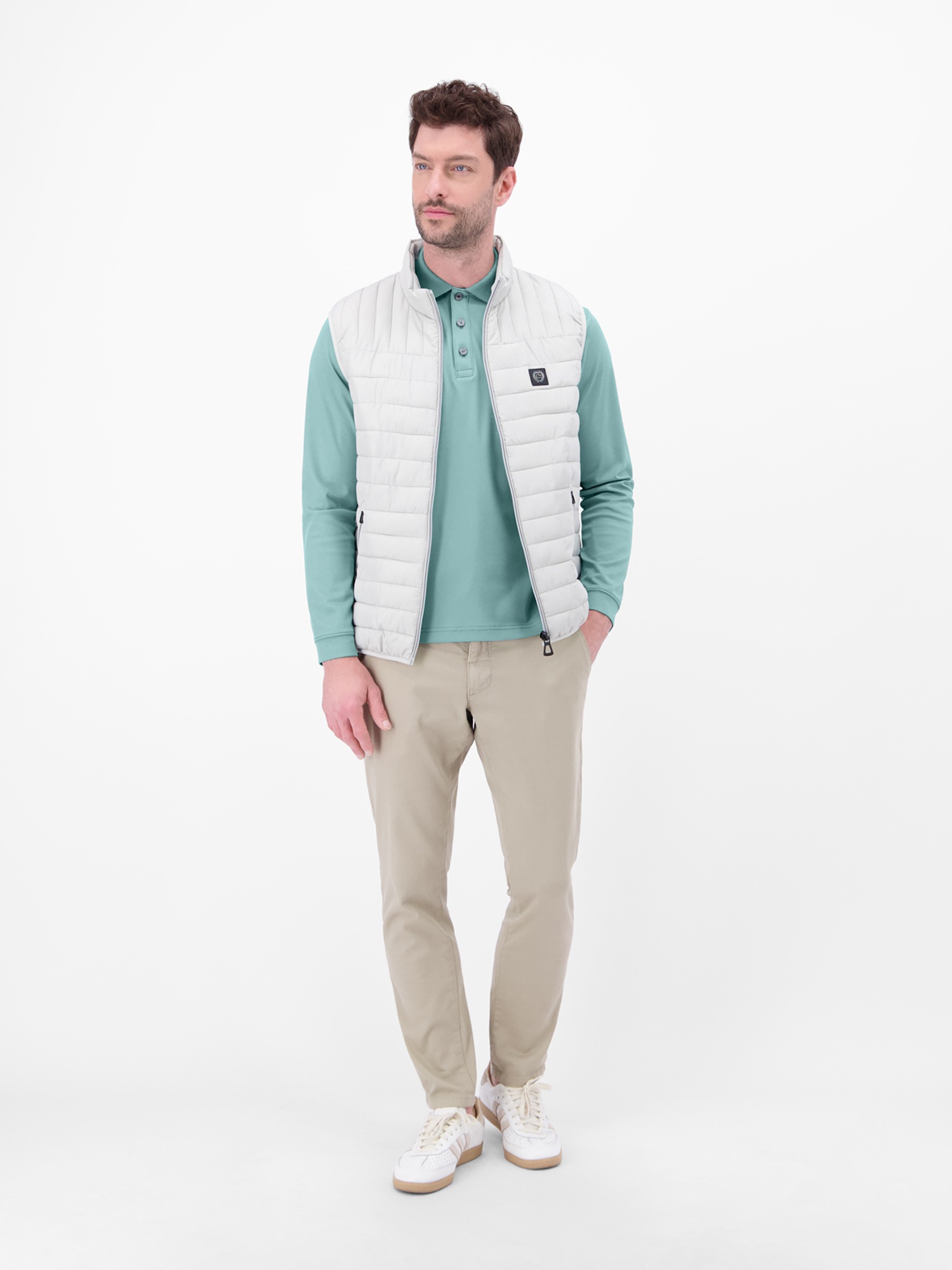 LERROS Sweatshirt »Langarm Polo mit Brusttasche aus Baumwollmix«
