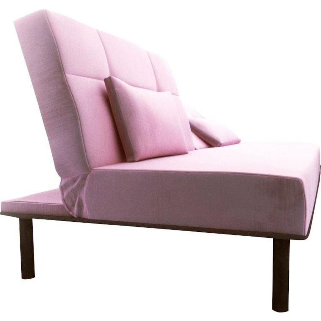 COLLECTION AB Sofa, mit Bettfunktion, elegante Steppung im Rückenteil, inklusive 2 Nierenkissen, stylische schwarze Metallfüße