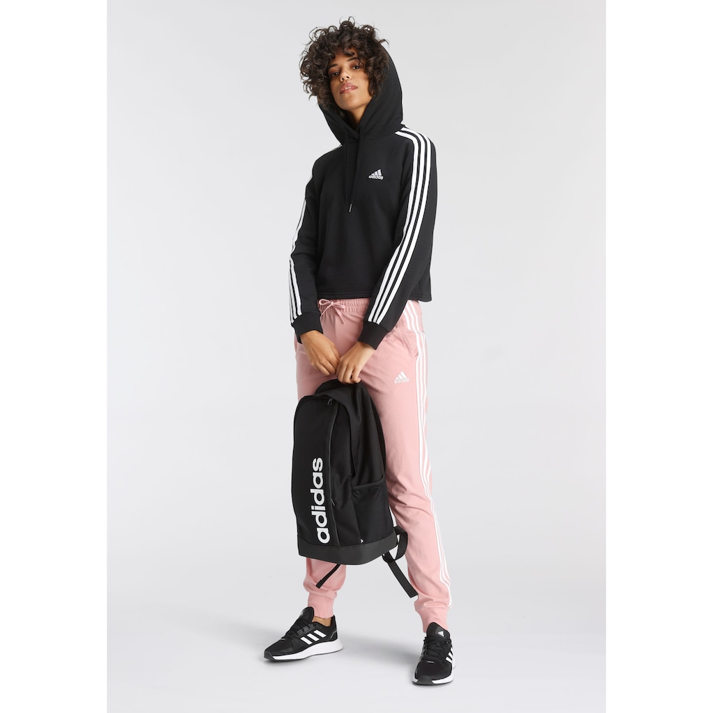 adidas Sportswear Kapuzensweatjacke »ESSENTIALS 3-STREIFEN CROPPED HOODIE«, (1 tlg.)