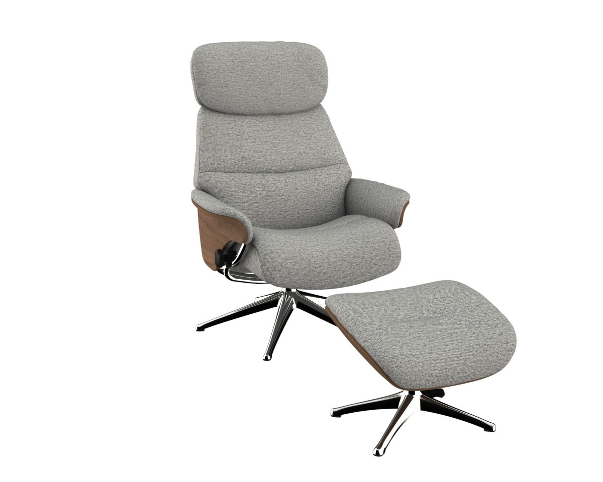 FLEXLUX Relaxsessel »Aarhus, Gepolsterter Funktionssessel, Skandinavisch design, Armlehnen«, Relaxfunktion & Kopf- Rückenverstellung