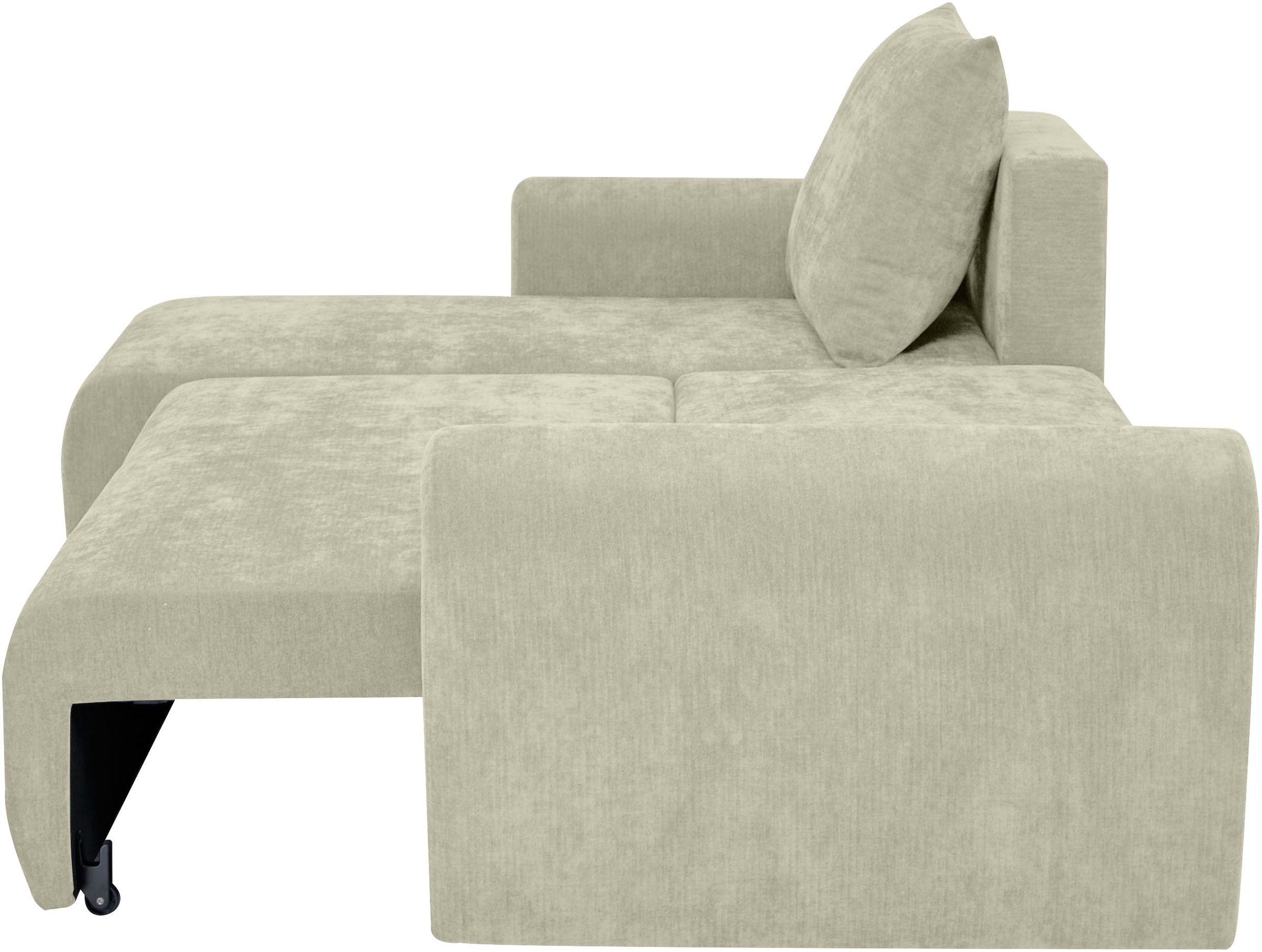 Home affaire Ecksofa »Nortrud-Uni, 241 cm, L-Form, mit Schlaffunktion u. Bettkasten« Recamiere rechts / links montierbar, Feinstruktur-Bezug