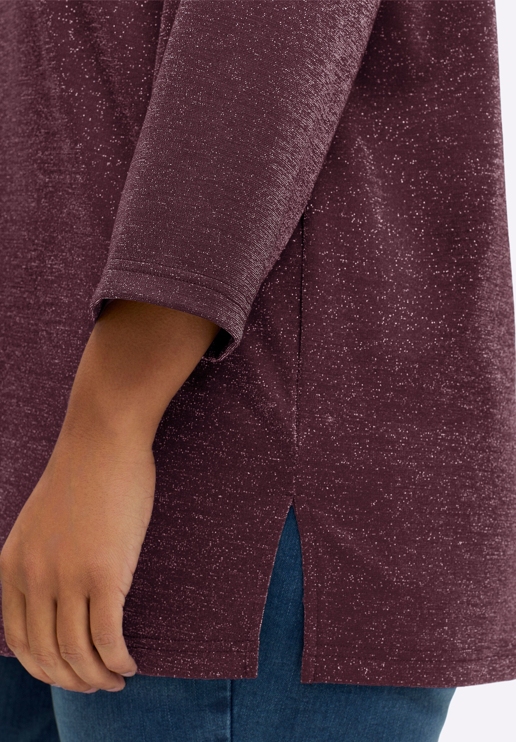 Sheego Sweatshirt »Sweatshirt Sweatshirt aus Glitzergarn«
