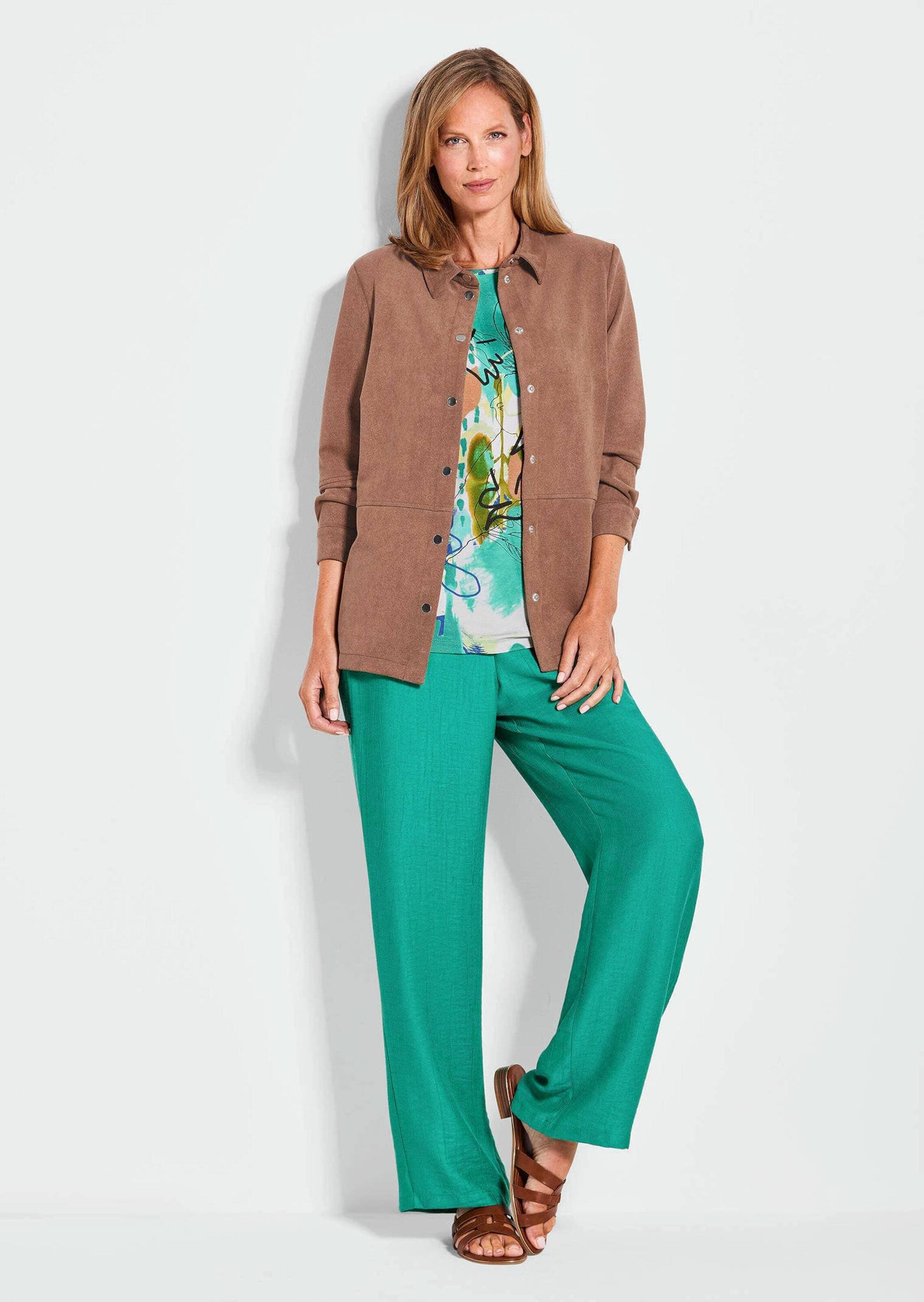 GOLDNER Jackenblazer »Kurzgröße Velourslederhemd«