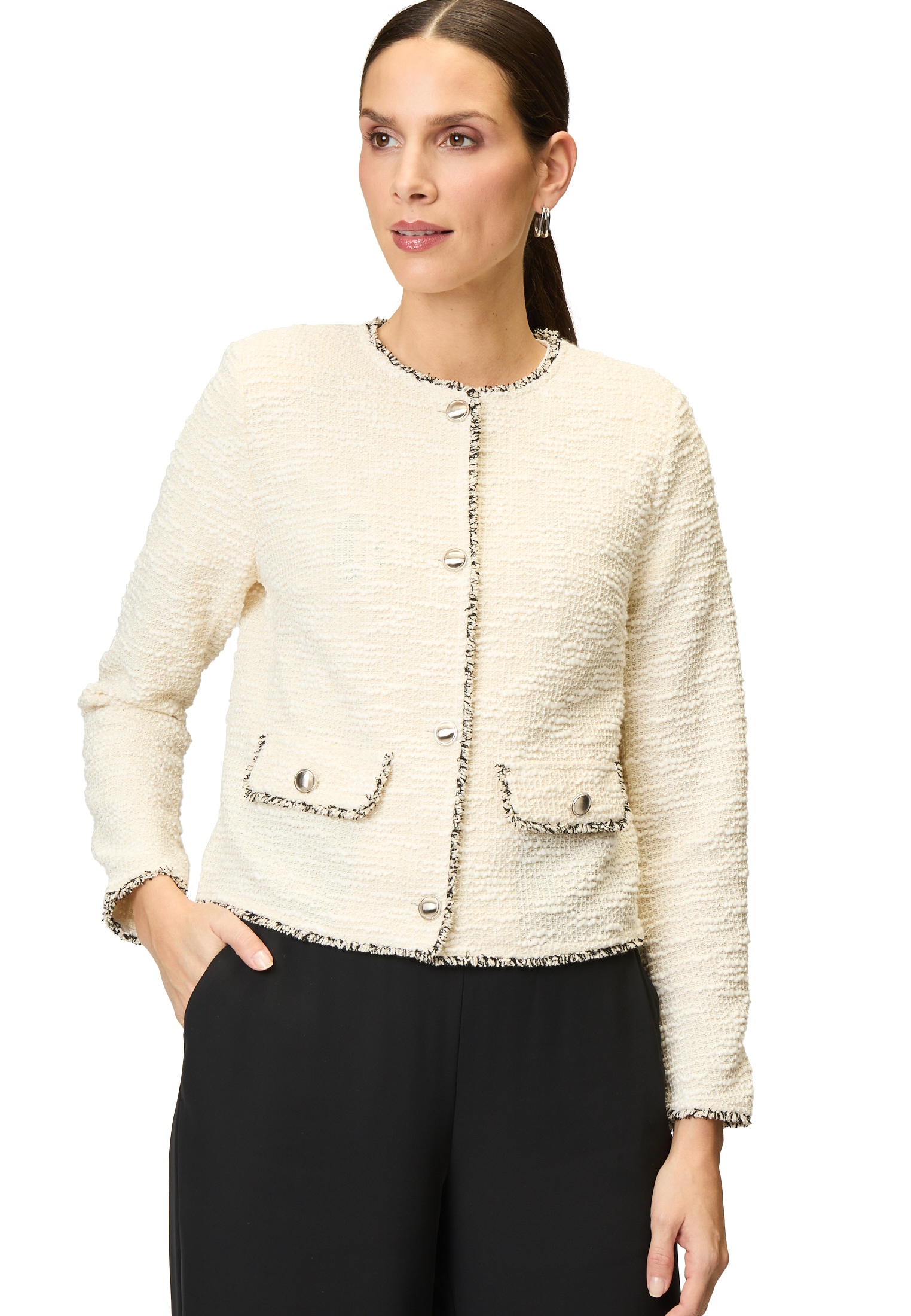 Zero Jackenblazer »Blazer Bouclè mit Knöpfen«