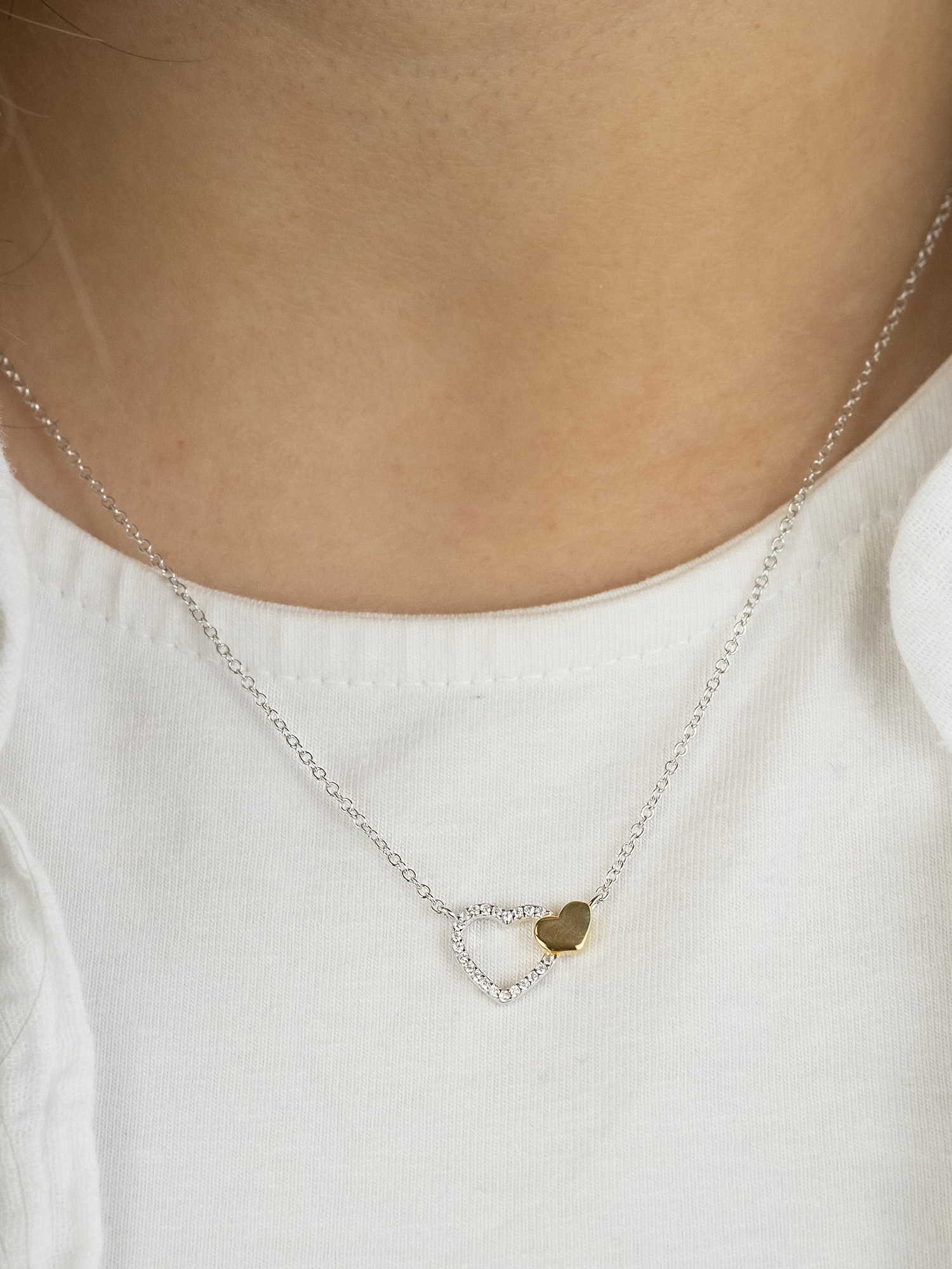 Engelsrufer Kette mit Anhänger »Herzen Bicolor« Made in Germany - mit Zirkonia (synth.)