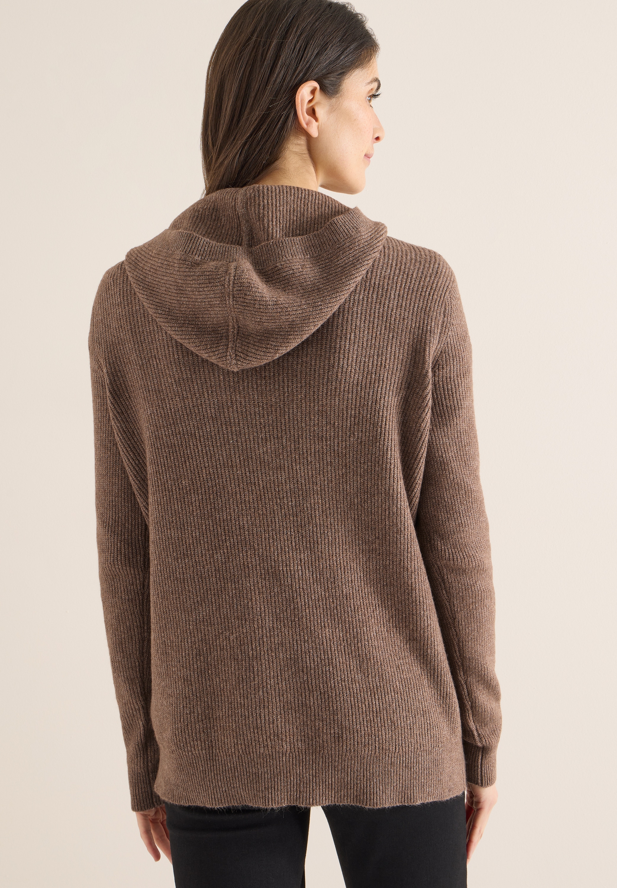 Cecil Kapuzenpullover Strick mit Strukturdetail