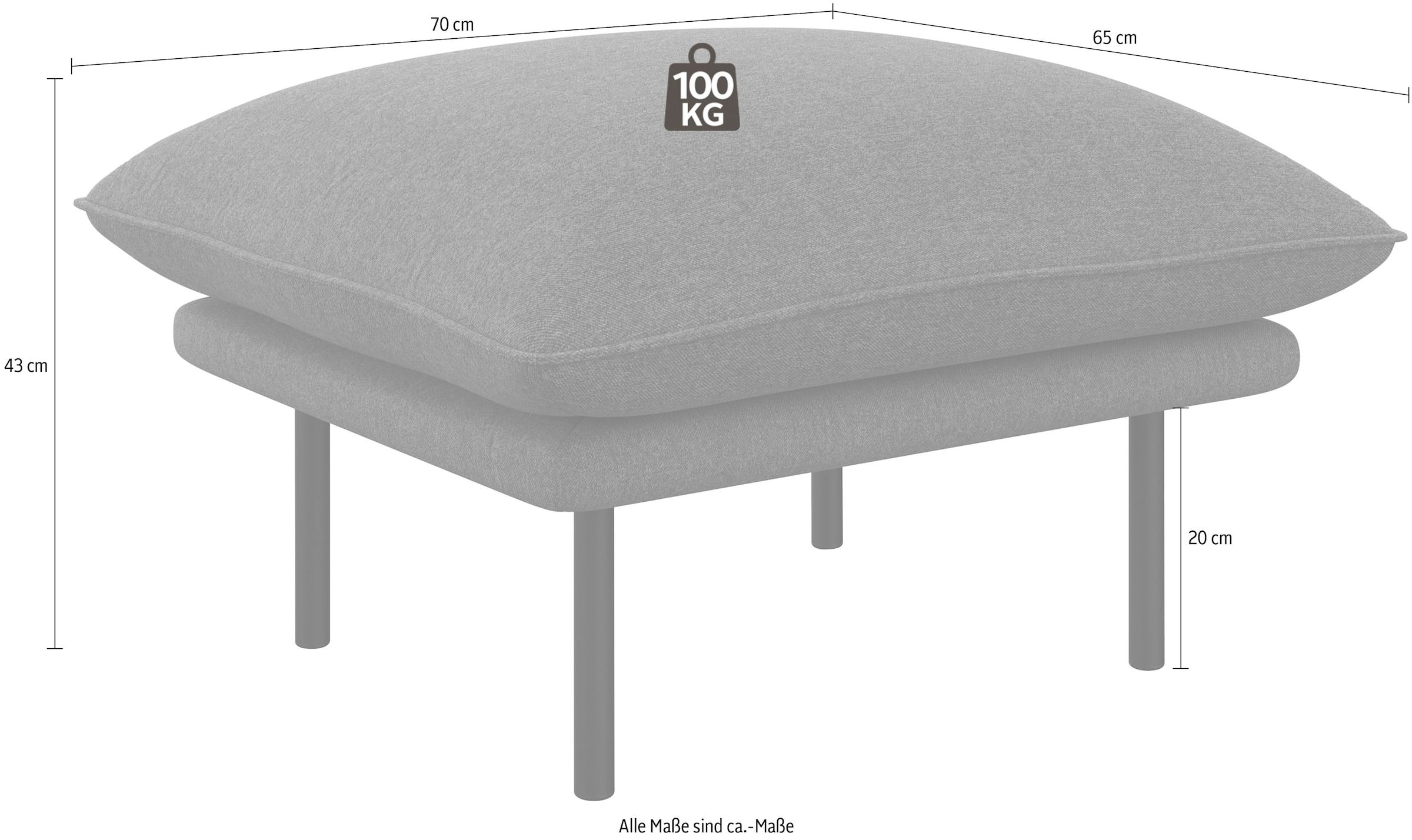 OTTO home Polsterhocker »Stine« Besonderes Design durch Kissenoptik und Keder, by Morten Georgsen