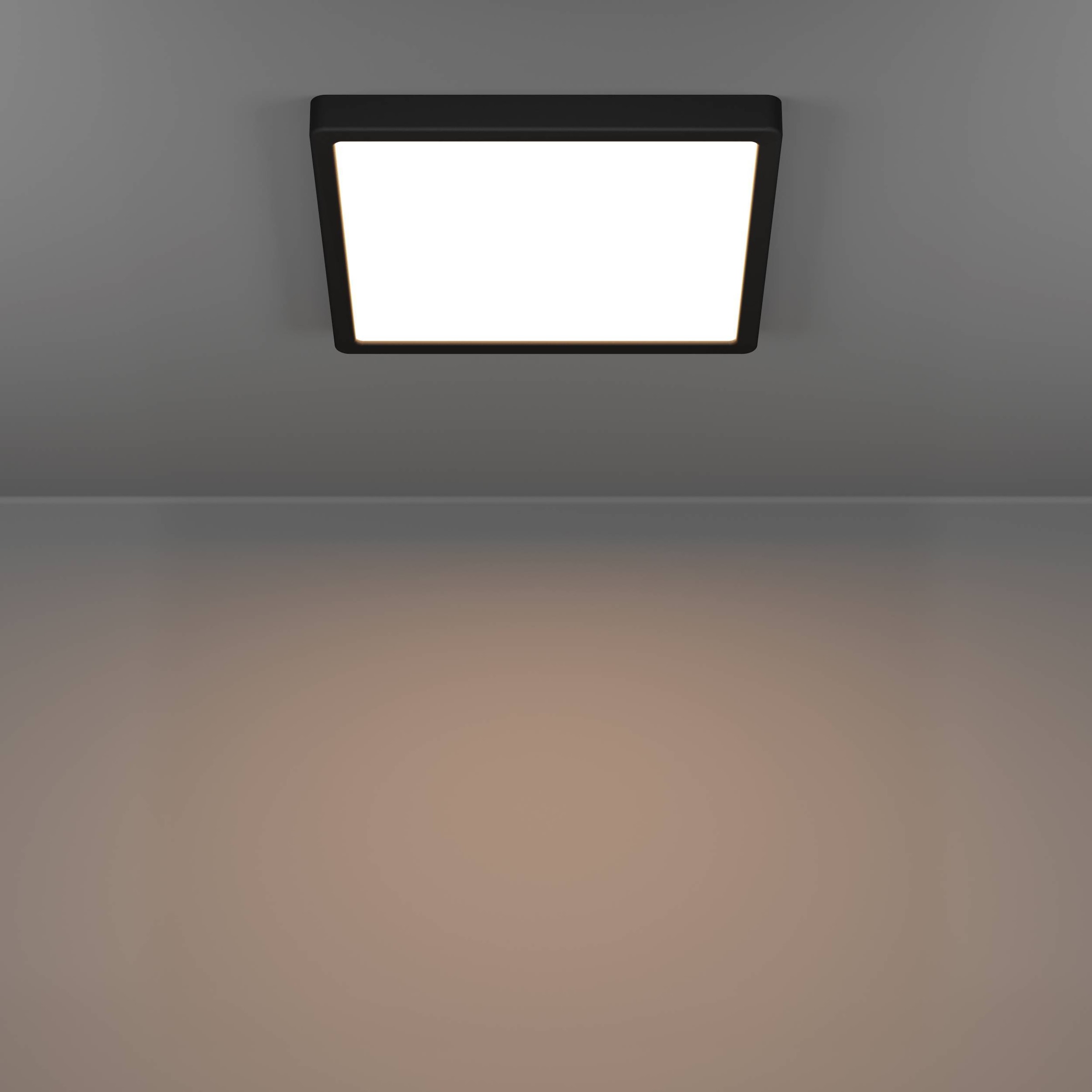 EGLO Aufbauleuchte »Fueva 6 Deckenleuchte, Aufbaulampe, Kunststoff, Deckenbeleuchtung« LED-Modul 1 Stk. Kaltweiß | Neutralweiß | Warmweiß Aufbauleuchte - L29 x B29 x H2,5 cm - schwarz - 13W inkl.