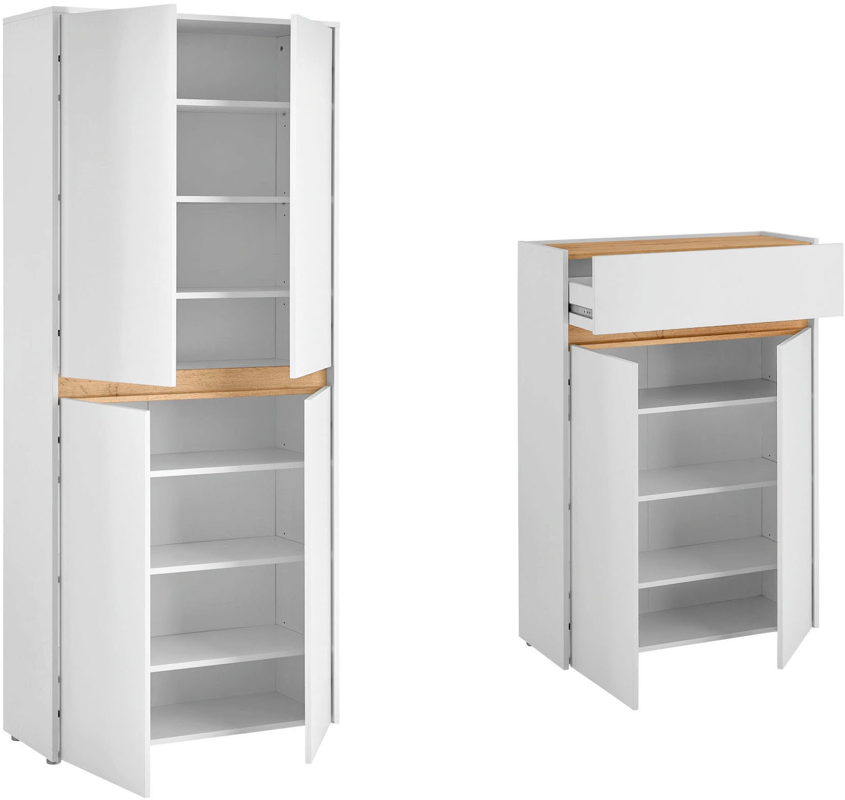INOSIGN Garderoben-Set »City/Giron, moderne Garderobe, viel Stauraum, ca. 48 Schuhe«, (Set, 2 St.), enthält zwei Schuhschränke, ausreichend Stauraum