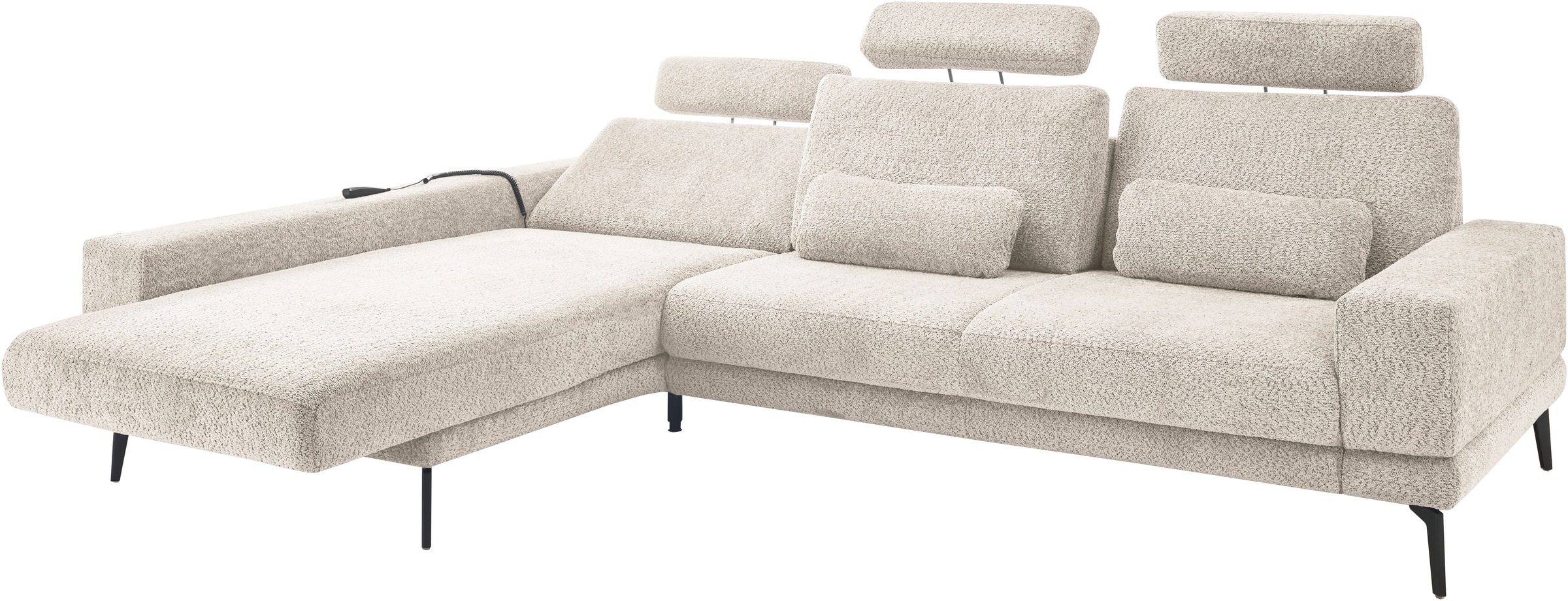 set one by Musterring Ecksofa »SO 3600, inkl motor. Sitztiefenverstellung, Kopfstützen, Nierenkissen« Sitzhöhe 42 cm, Kaltschaum, Breite 293 x Tiefe 180 cm, Kama sand