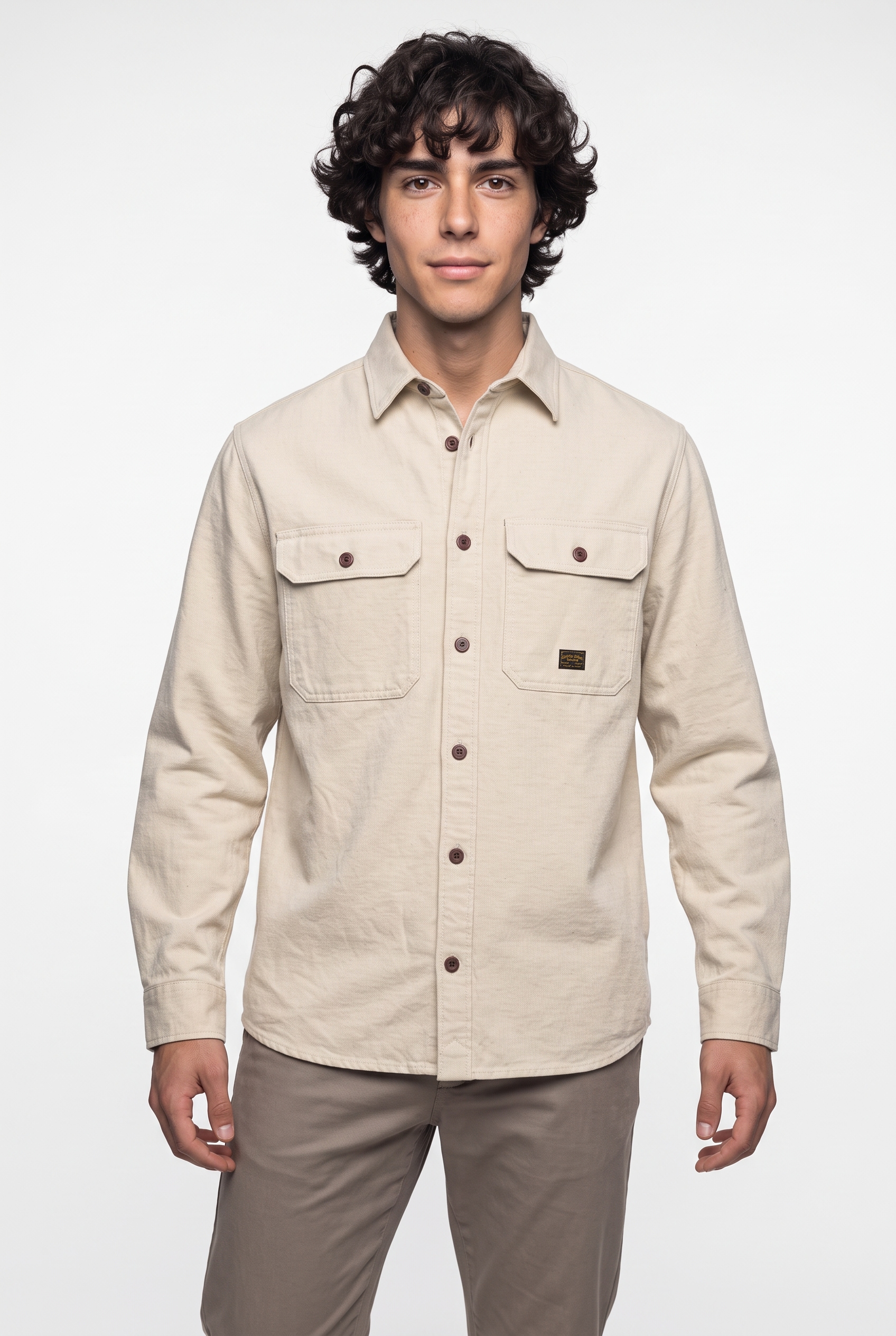 Jack & Jones Langarmhemd »JPRBLUIVY SOLID L/S OVERSHIRT SN« Overshirt Form, Baumwolle, normal geschnitten