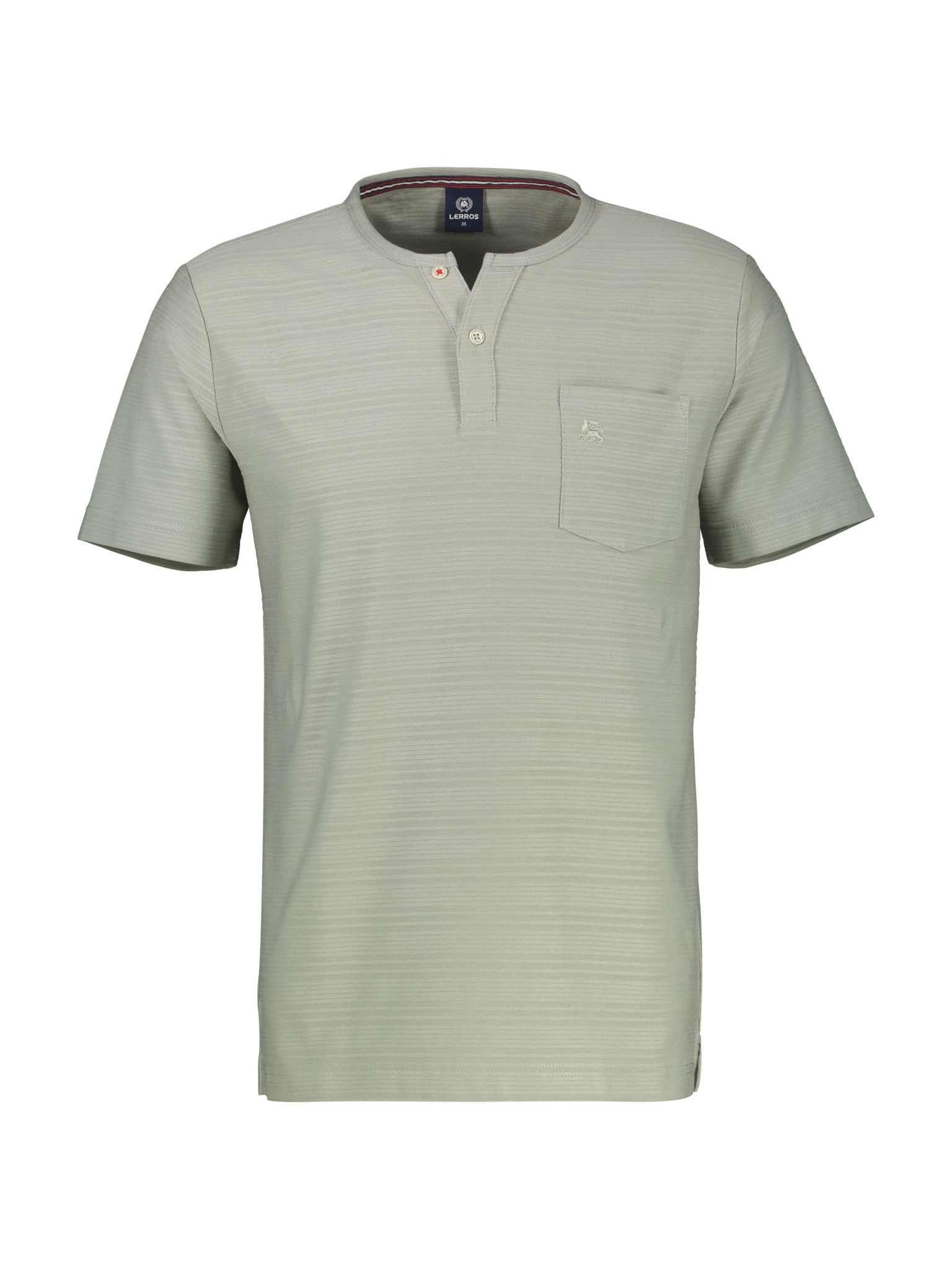 LERROS Kurzarmshirt, mit Serafino-Kragen und Knopfleiste
