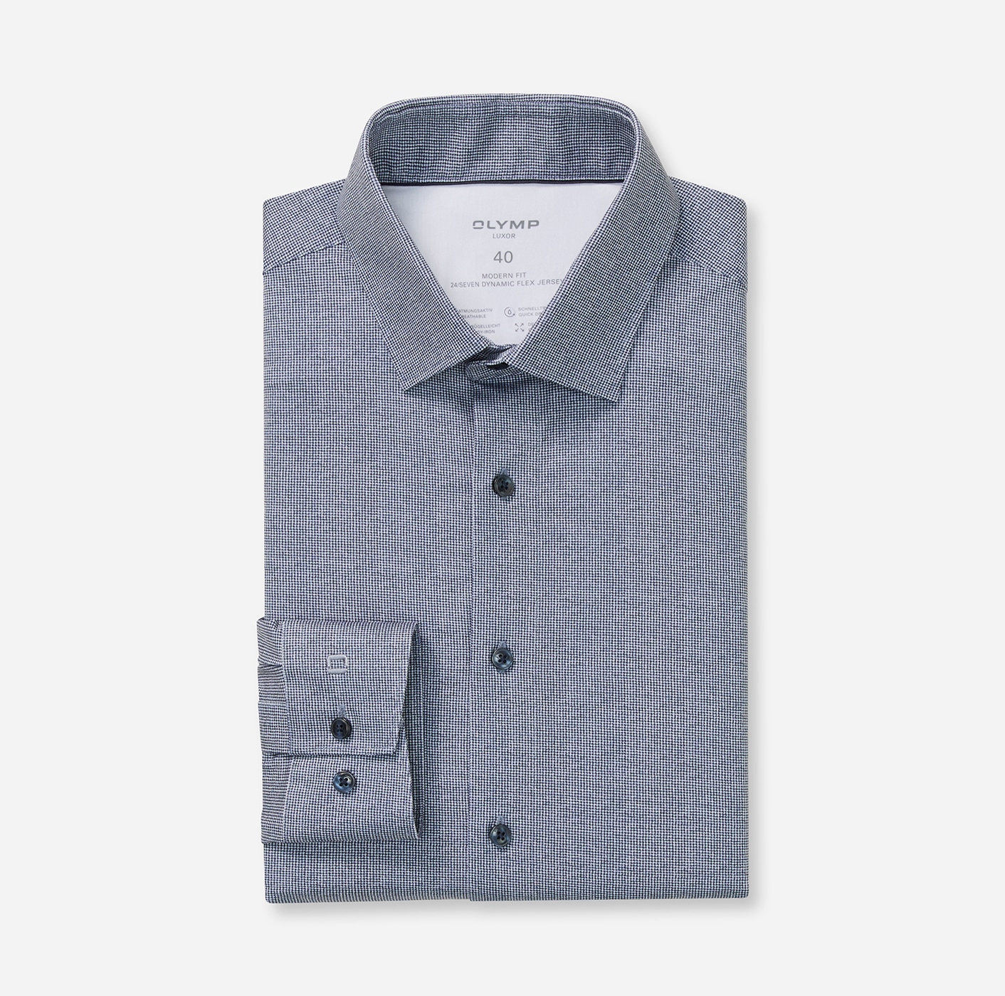 OLYMP Langarmhemd »Luxor 24/Seven« Businesshemd, Jersey, modern fit, New Kentkragen
