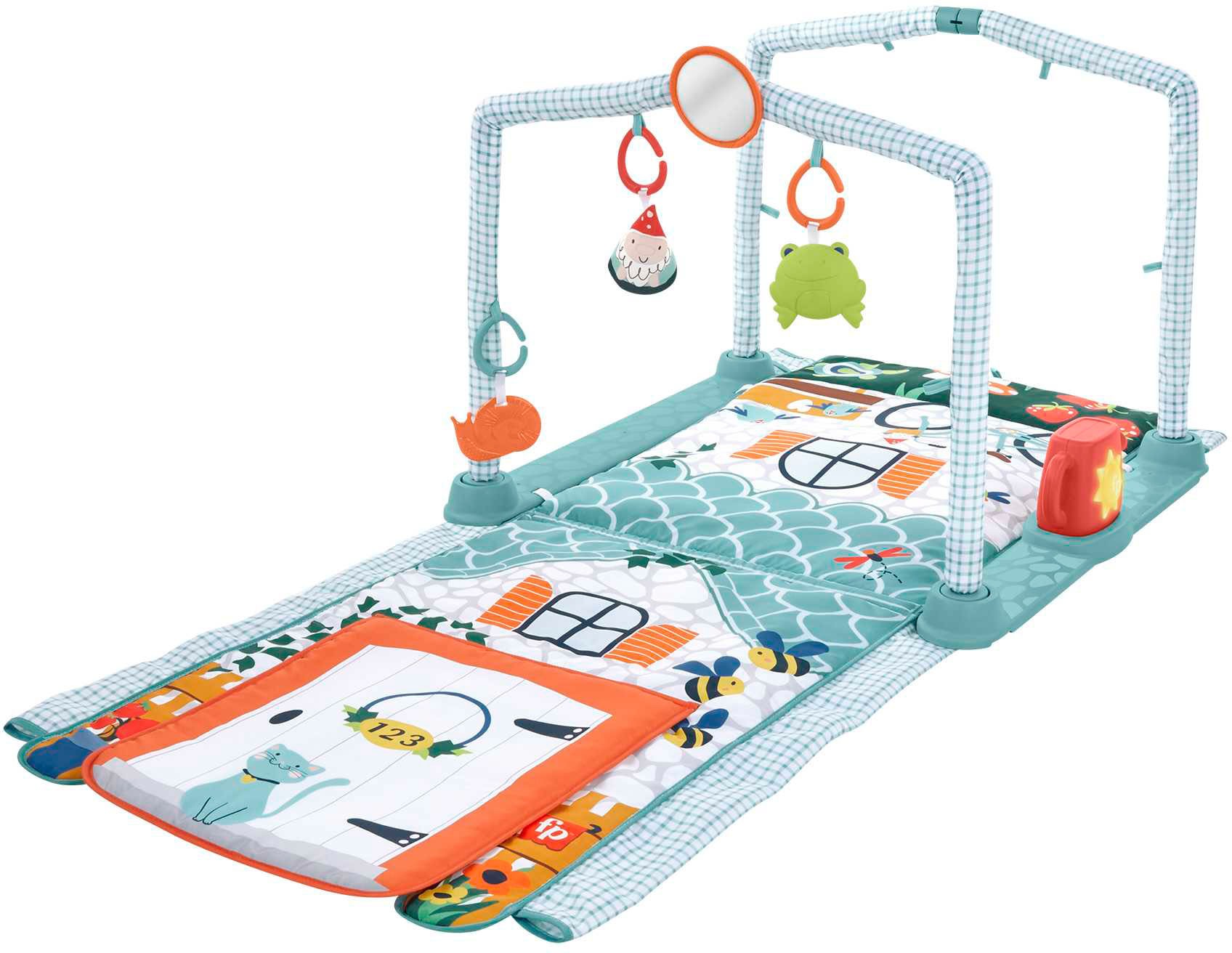 Fisher-Price® Baby Gym »Fisher-Price 3-in-1 Kleines Ferienhaus Spieldecke«, zum Spielhaus umbaubar; mit Licht und Sound