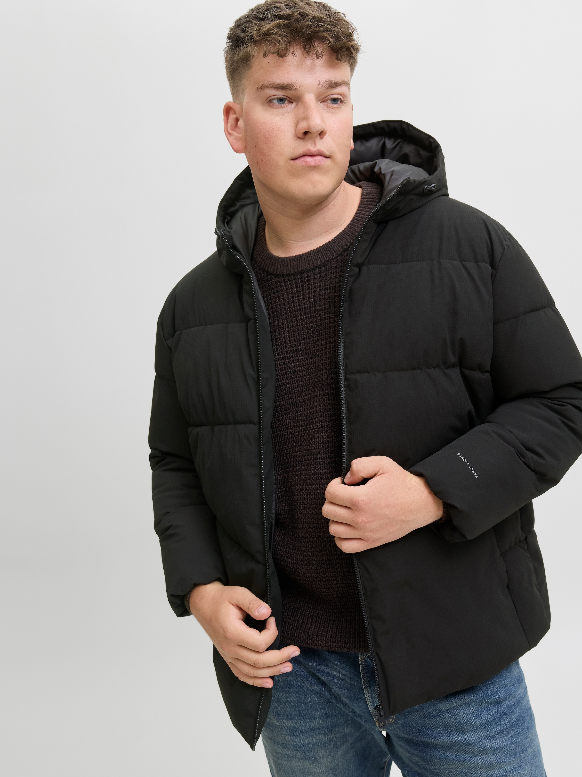 Jack & Jones PlusSize Steppjacke »JJGLOBAL PUFFER JACKET PLS«, mit Kapuze