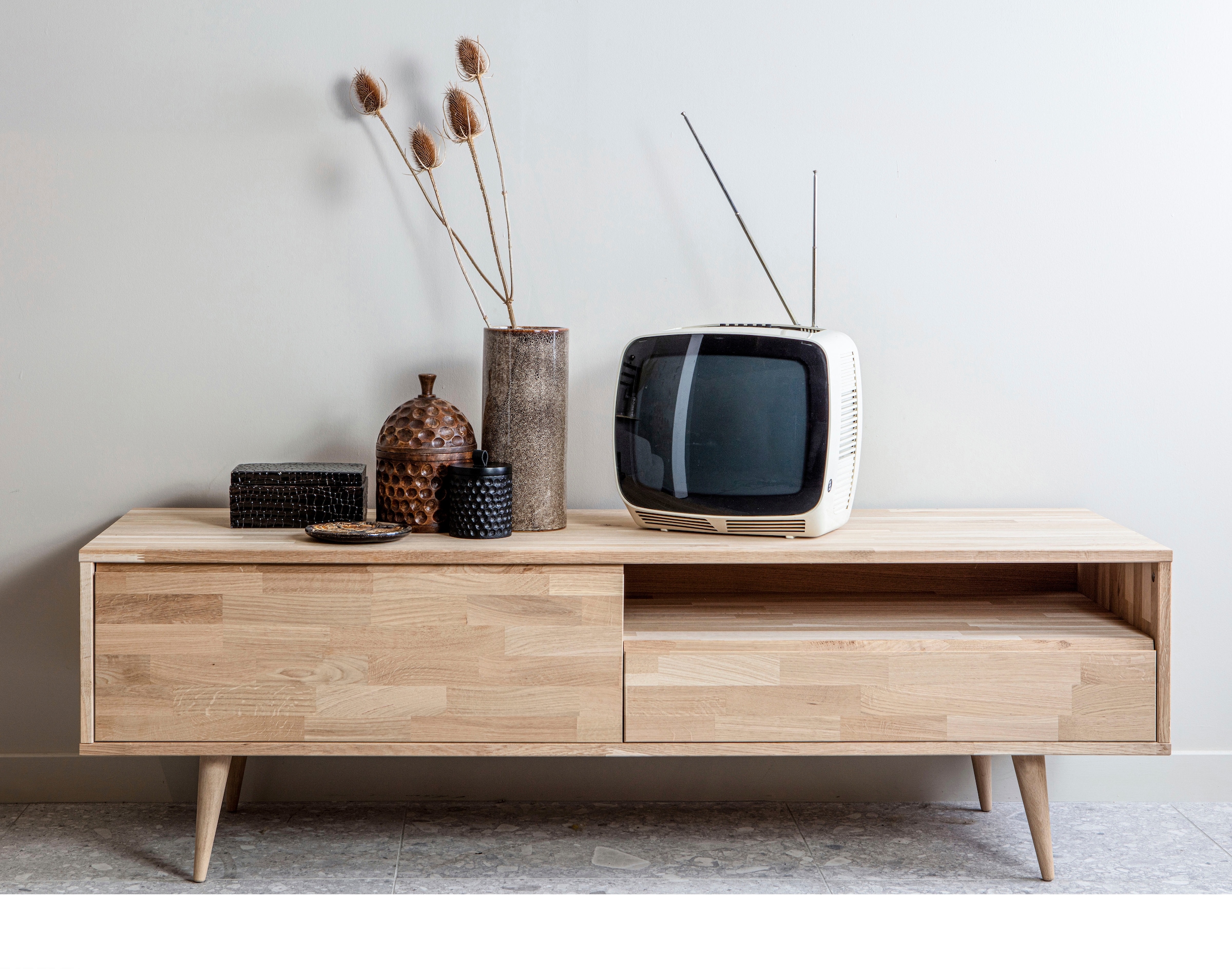 Meuble TV chêne massif fsc Woood Tygo