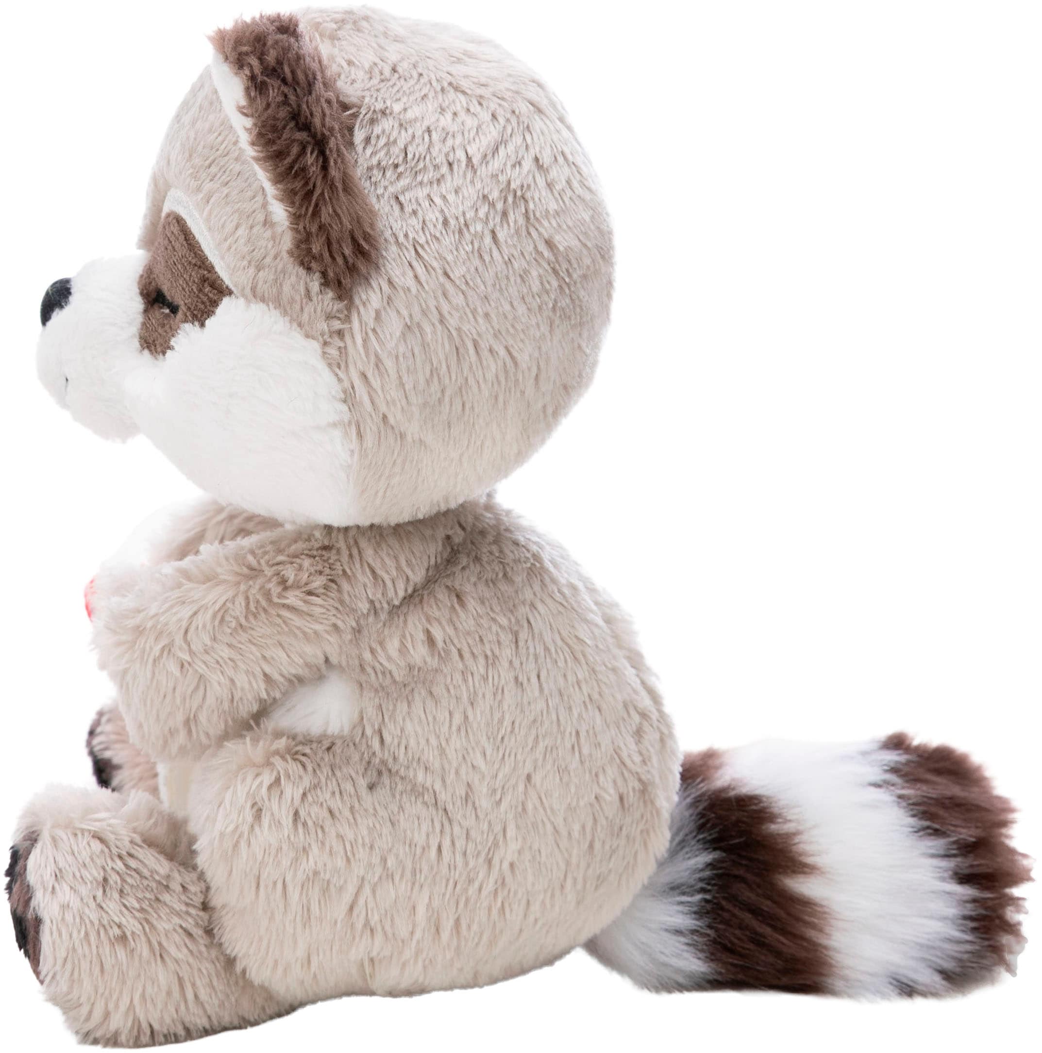 Nici Kuscheltier »Sleeping Pets, Waschbär mit Fliegenpilz schlafend im Körbchen«