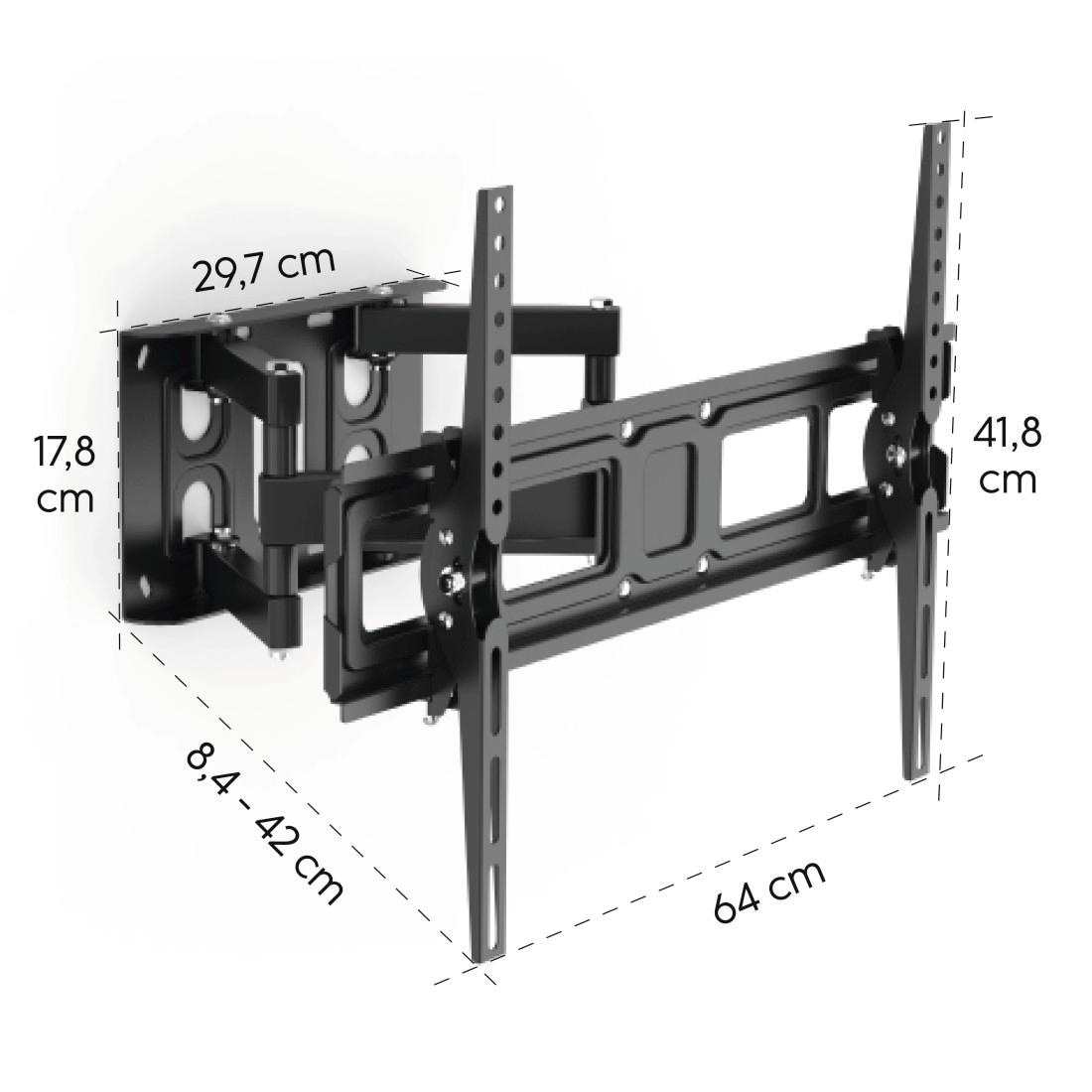 aha TV-Wandhalterung »TV-Wandhalterung 81 bis 213 cm (32" bis 84"), Scherenarm Schwarz«, bis 213 cm Zoll