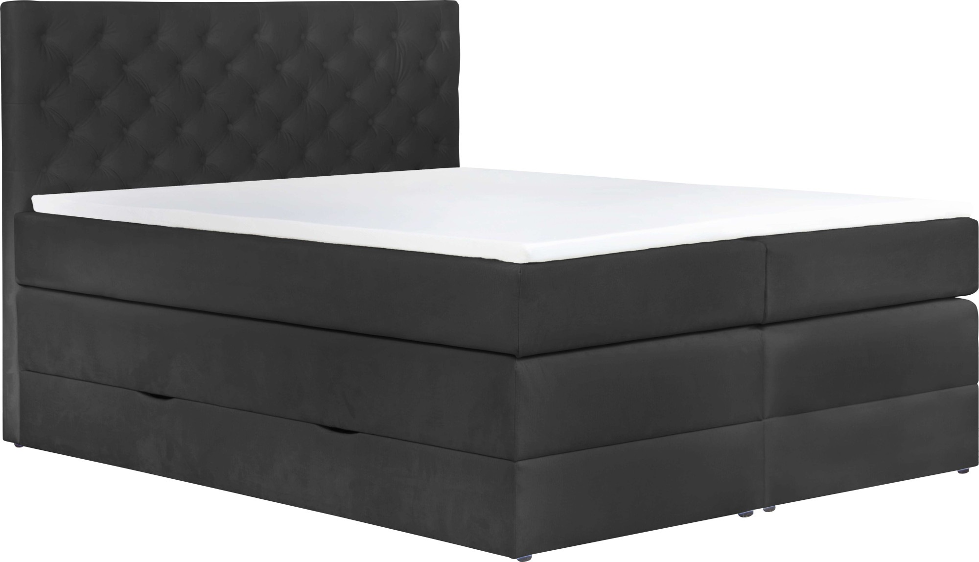 Home affaire Boxspringbett »SELJORD mit Bettkasten, Matratze und Topper, Breite 160 oder 180 cm« Bonnell- oder Taschenfederkernmatratze (H2, H3, H4), mit Knopfheftung