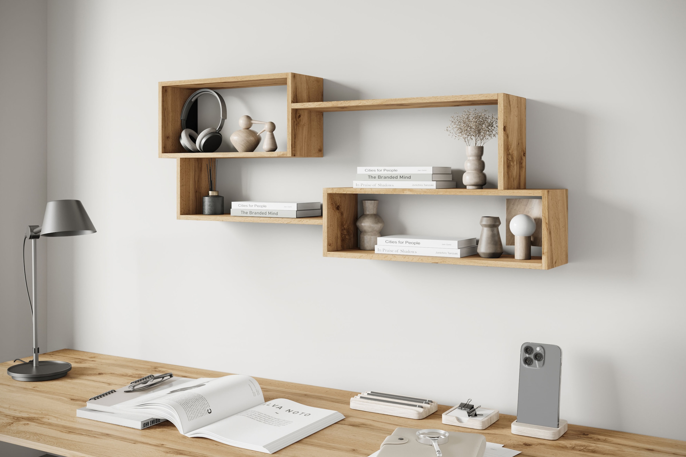 INOSIGN Wandboard »Wandregal Trio«, (1 St.), Ideal als Bücherregal, Dekoregal oder Ablage im Büro