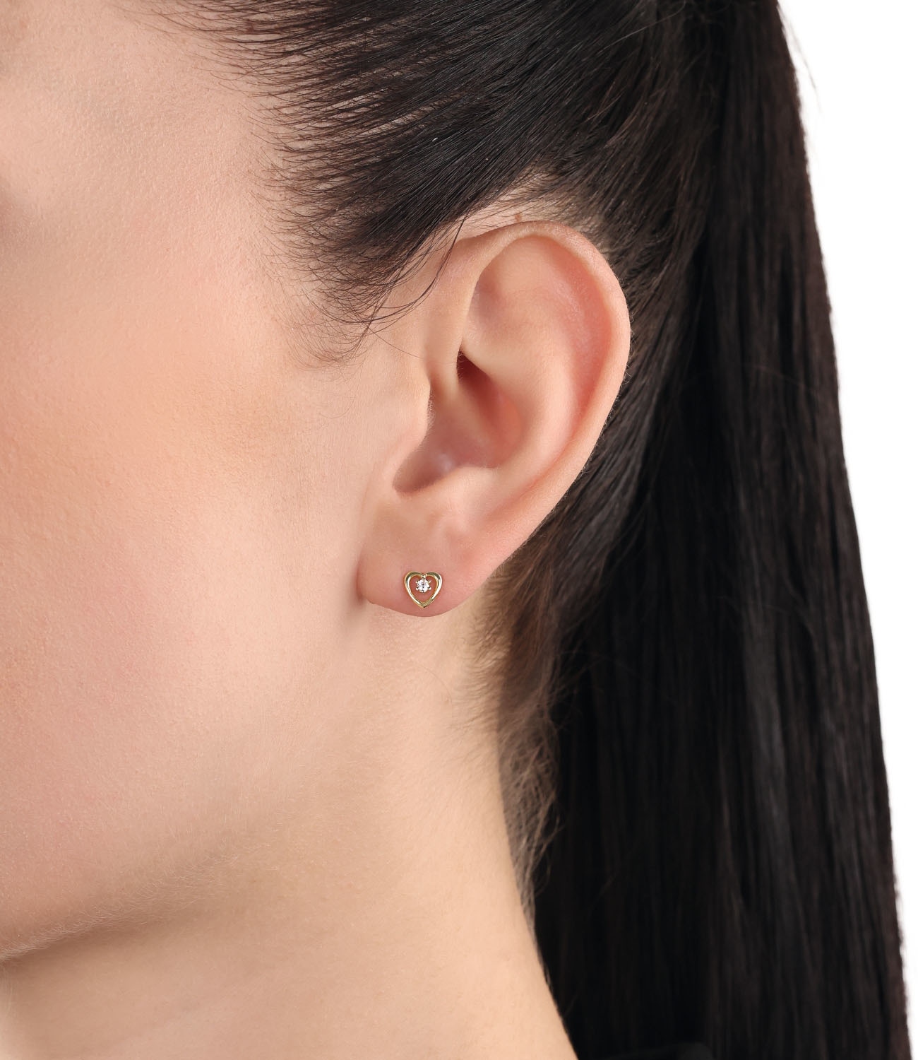 Amor Paar Ohrstecker »Herz« mit Zirkonia (synth.)